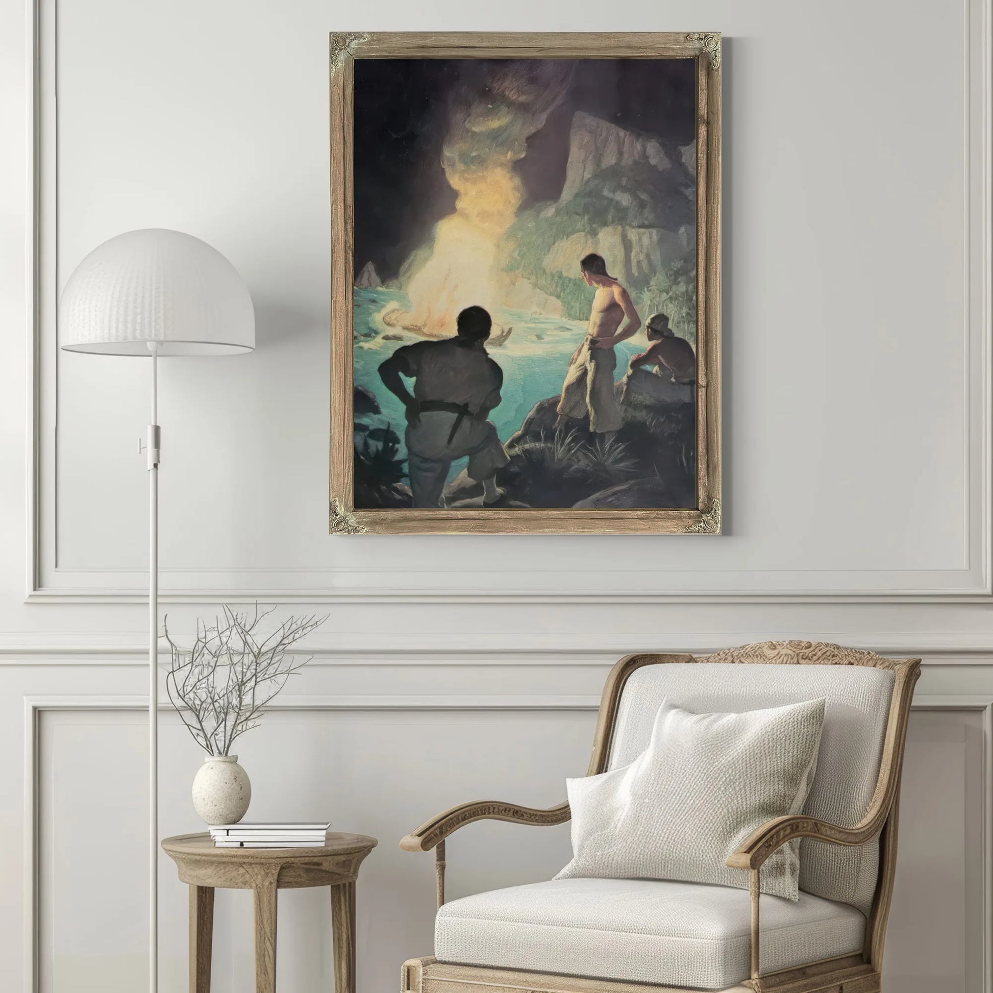 She Makes A Grand Light (The Burning Of The Bounty) By NC Wyeth Fine Art Print