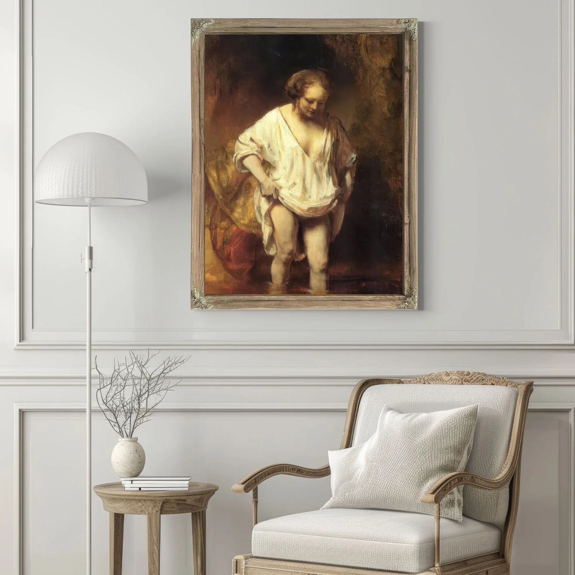 Hendrickje Bathing In A River, 1654 By Rembrandt Fine Art Print
