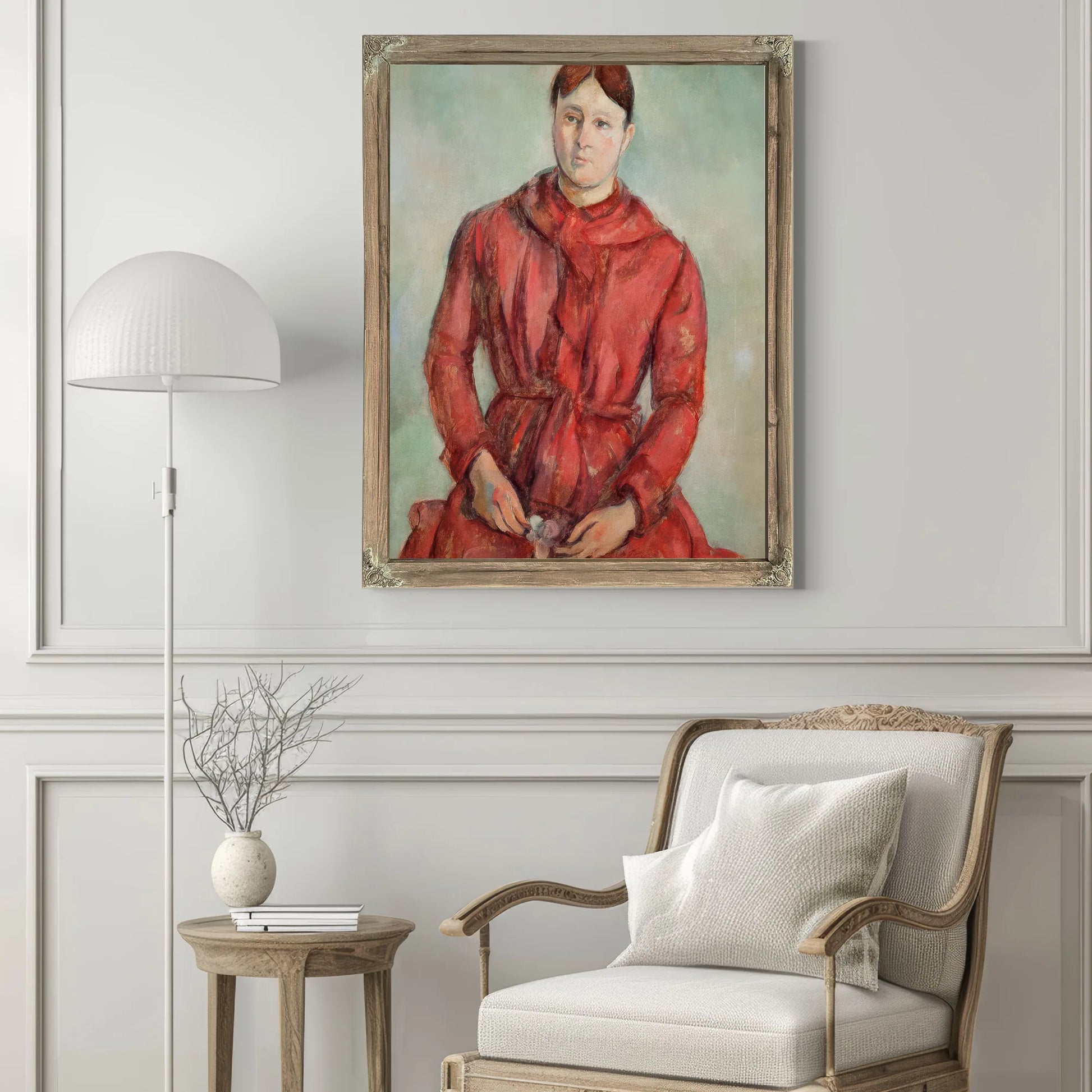 Portrait Of Madame Cezanne In A Red Dress By Paul Cezanne Fine Art Print