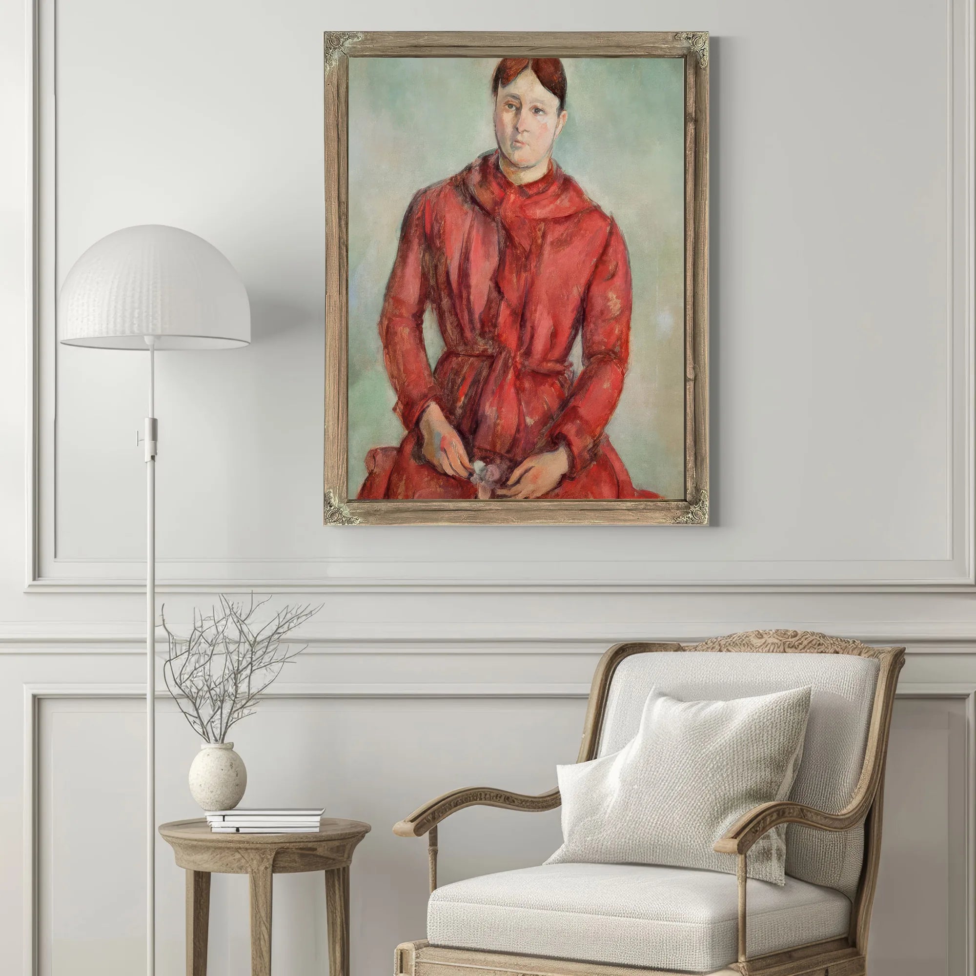 Portrait Of Madame Cezanne In A Red Dress By Paul Cezanne Fine Art Print