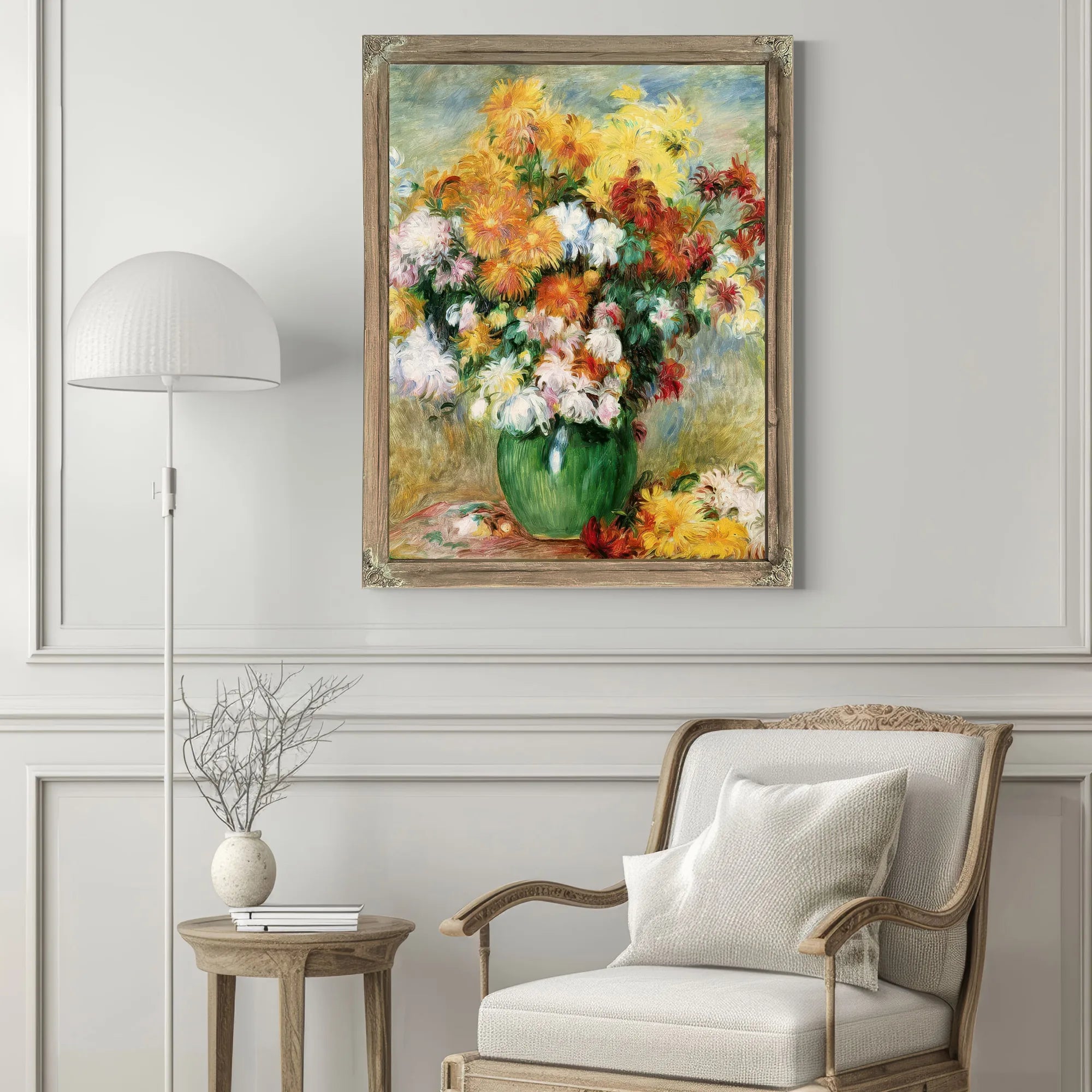 Bouquet Of Chrysanthemums By Pierre Auguste Renoir Fine Art Print