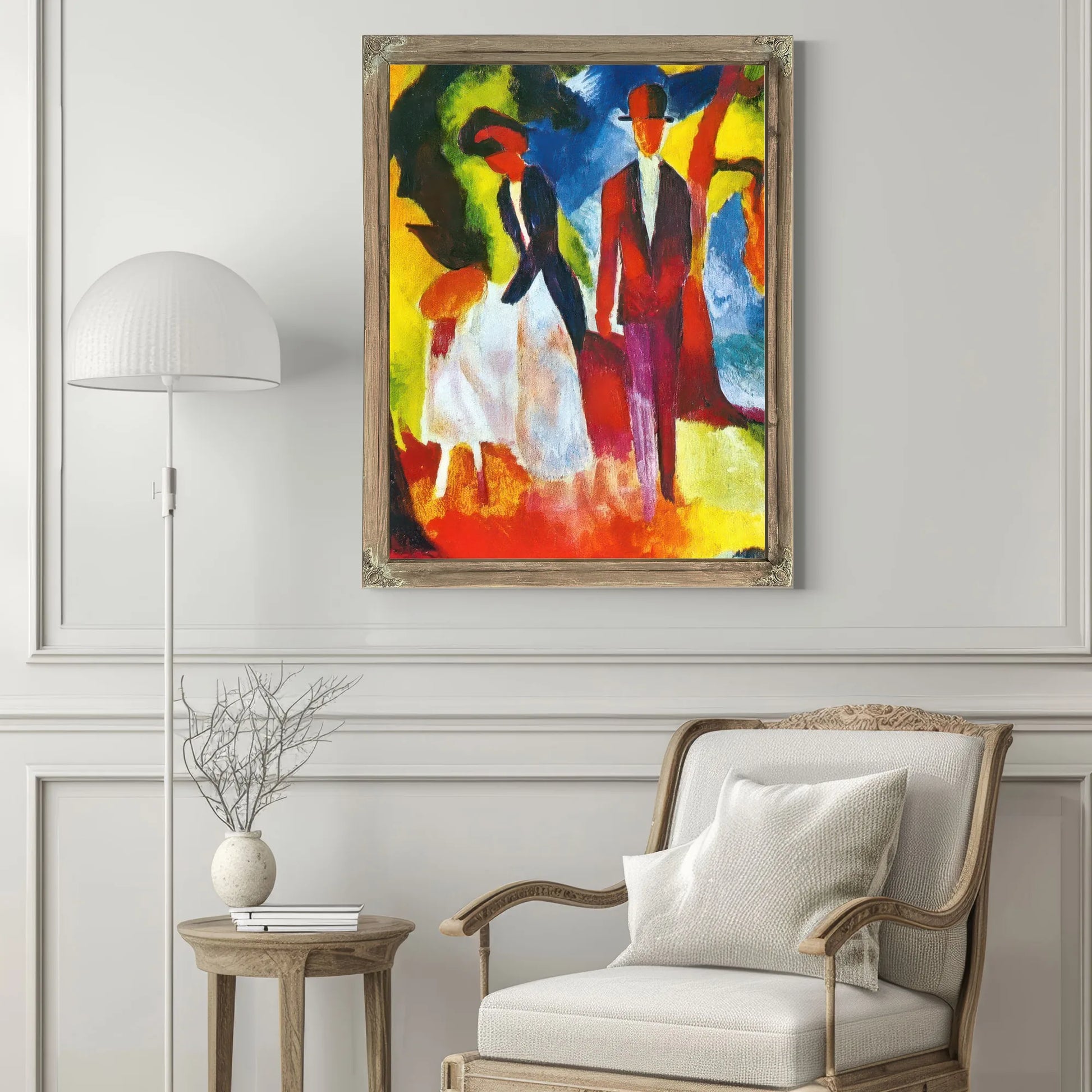 People At The Blue Lake By August Macke Fine Art Print