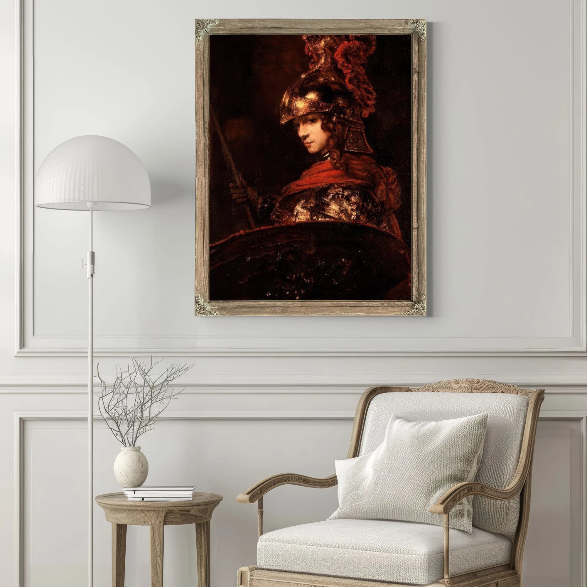 Pallas Athena Or Armoured Figure By Rembrandt Fine Art Print