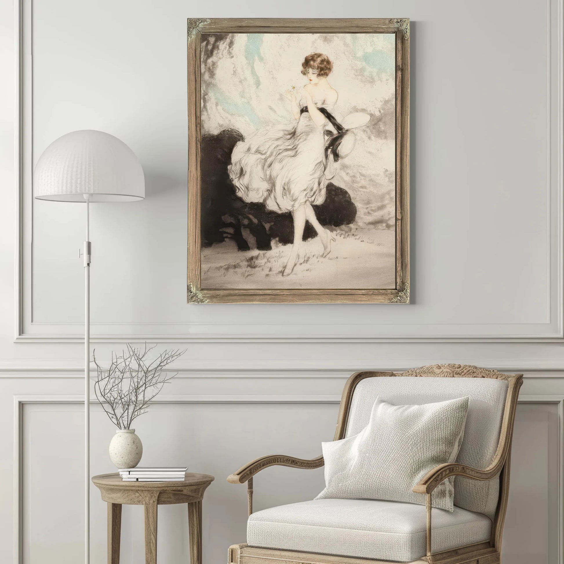 Lady With A Daisy By Louis Icart Fine Art Print