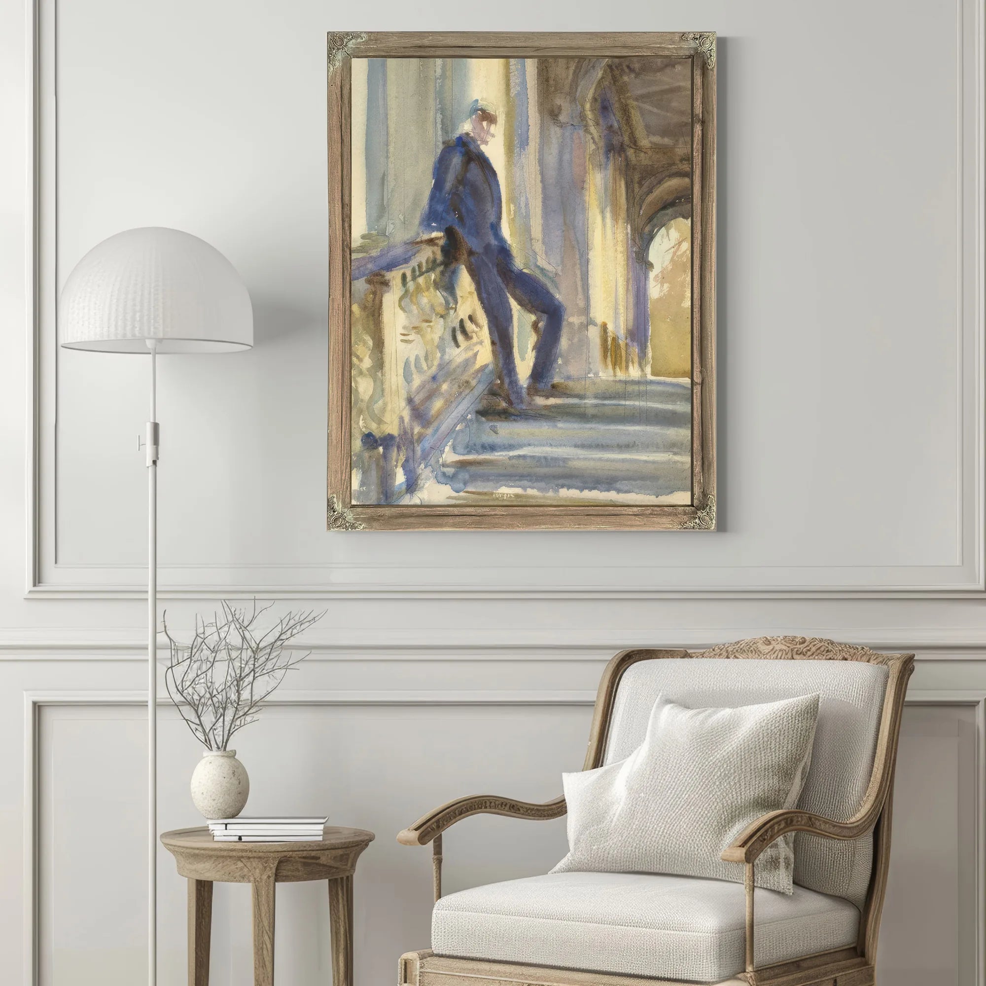 Sir Neville Wilkenson On The Steps Of A Venetian Palazzo By John Singer Sargent Fine Art Print