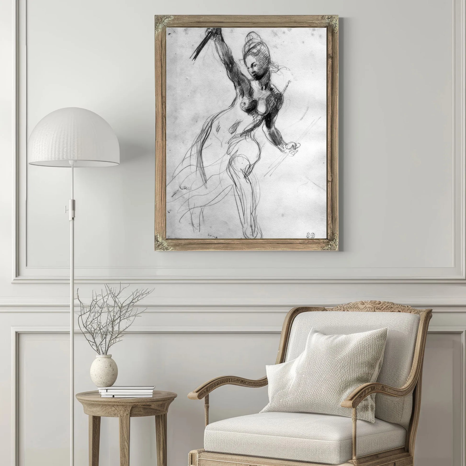Female Nude, Study For Liberty Leading The People By Ferdinand Victor Eugene Delacroix Fine Art Print