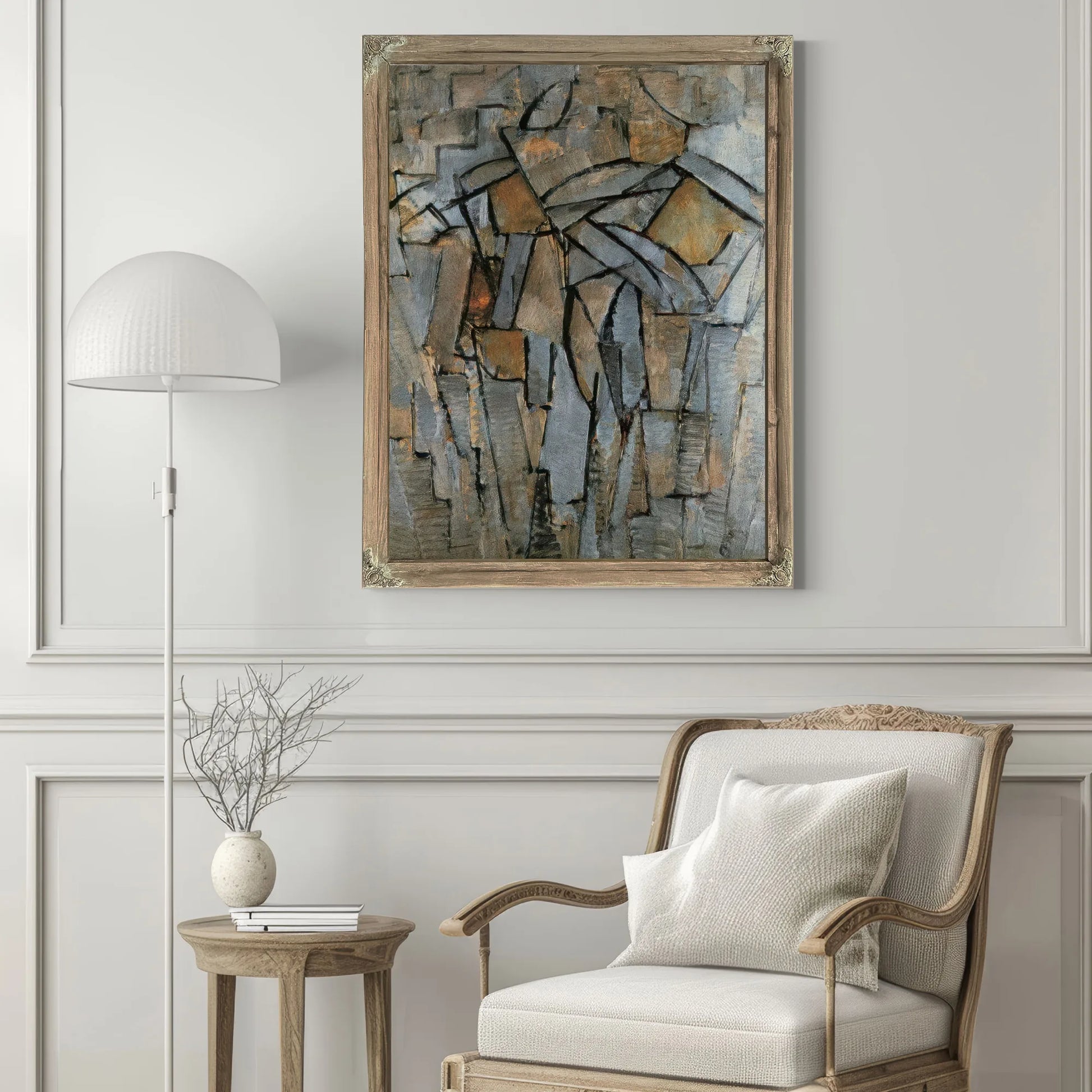 Composition In Grey Blue 1912 1913 Oil On Canvas 795X635Mm Thyssen Bornemisza Collection Lugano By Piet Mondrian Fine Art Print
