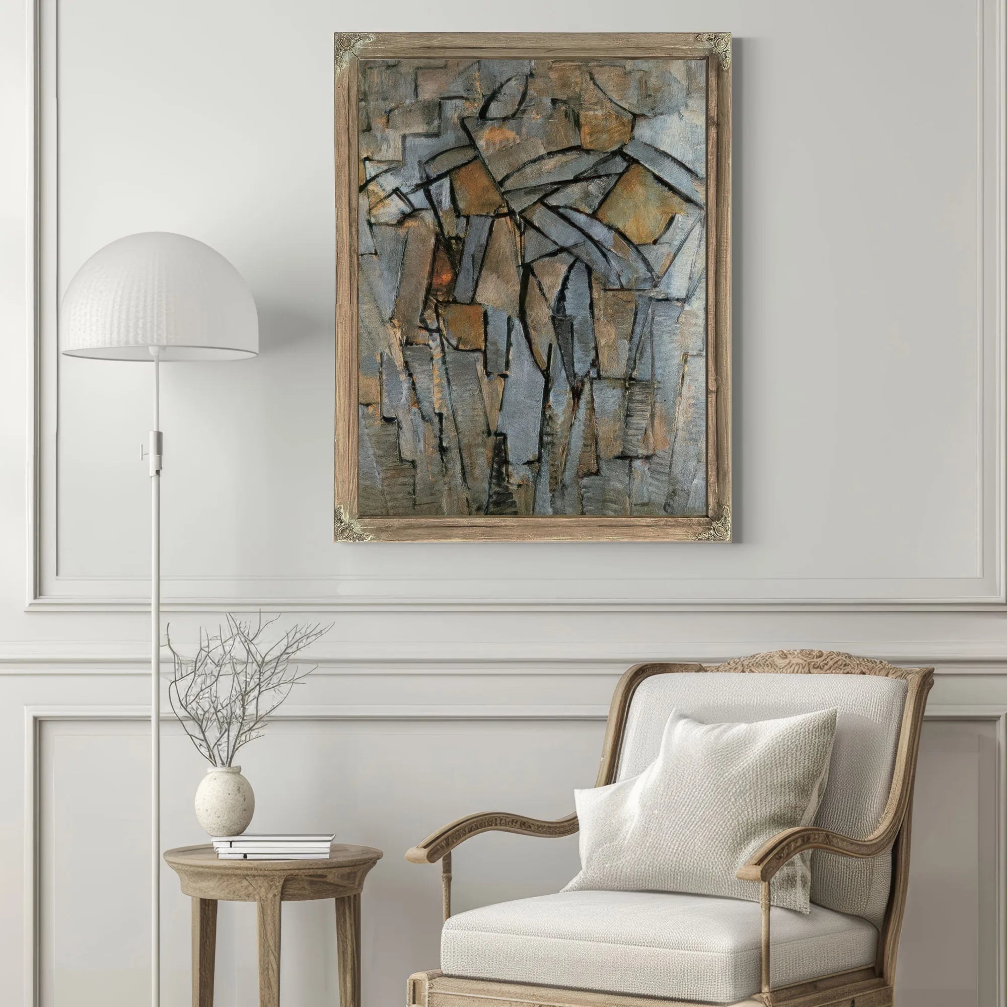 Composition In Grey Blue 1912 1913 Oil On Canvas 795X635Mm Thyssen Bornemisza Collection Lugano By Piet Mondrian Fine Art Print