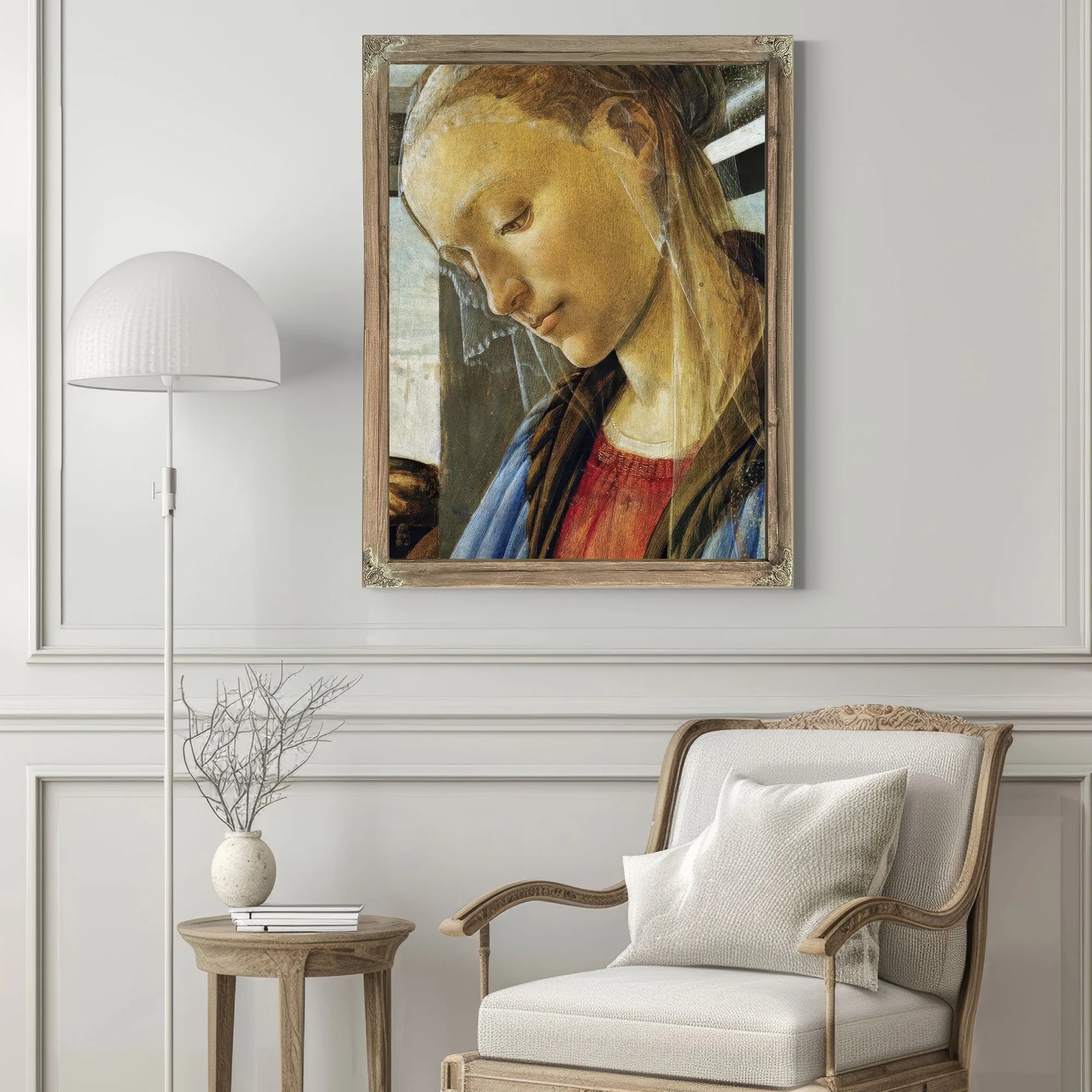 Detail Of Mary From Madonna Of The Eucharist By Sandro Botticelli Fine Art Print