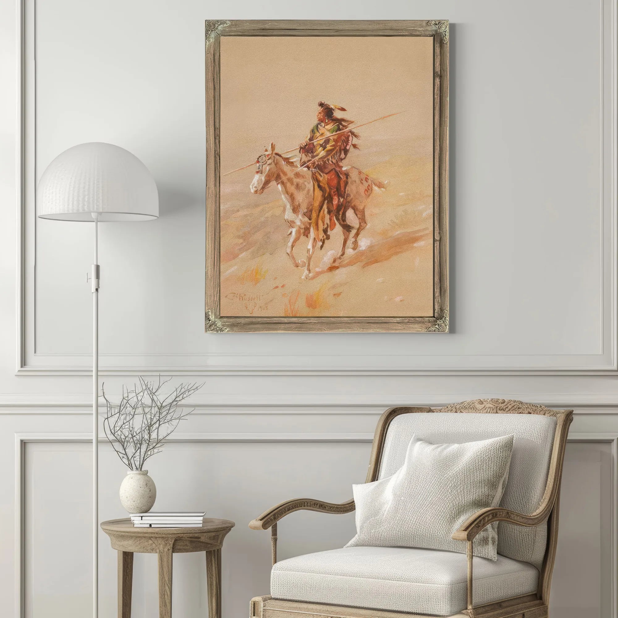 A Crow Chief On Horseback By Charles Marion Russell Fine Art Print