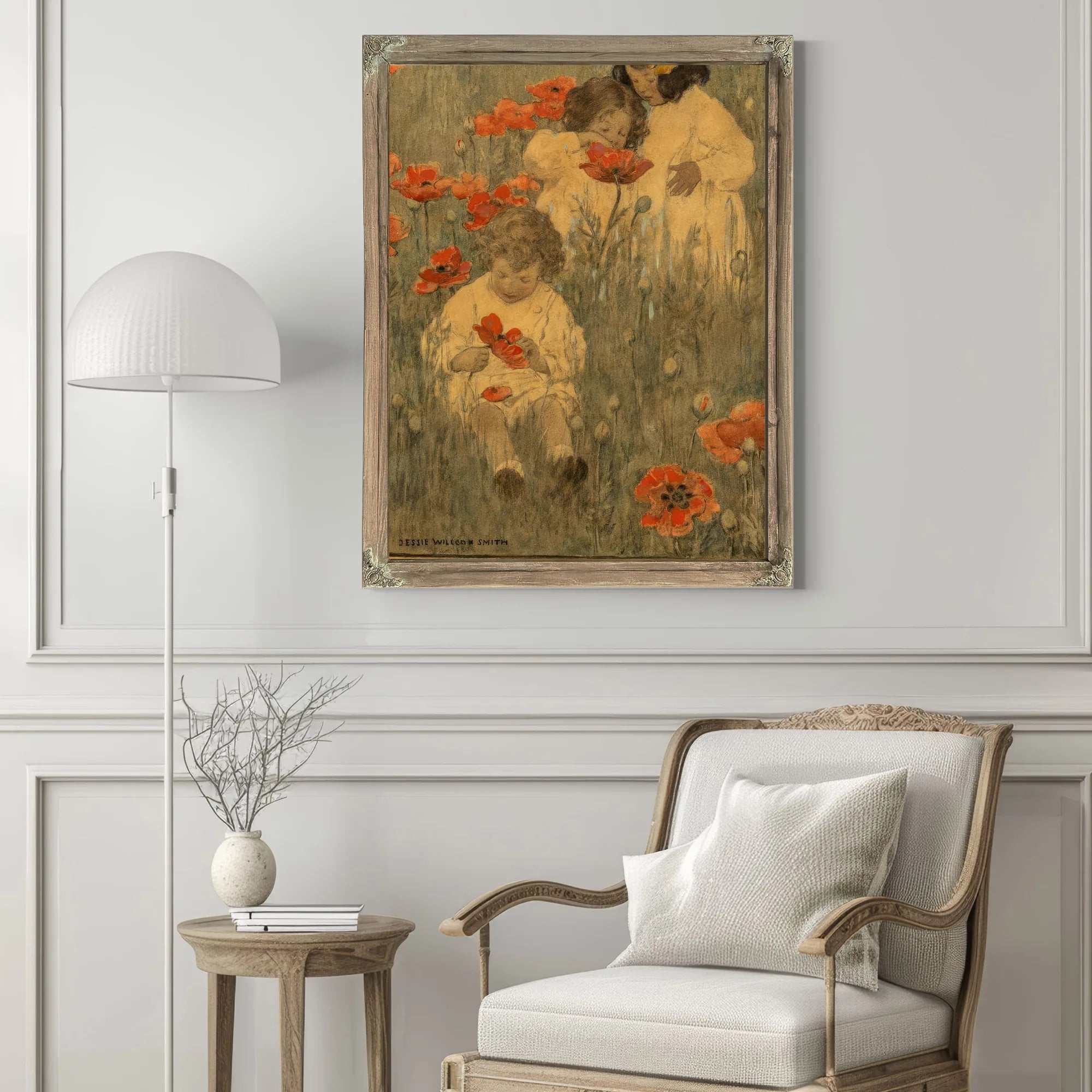 Among The Poppies The Child In A Garden Scribners Magazine Interior Illustration December 1903 By Jessie Willcox Smith Fine Art Print