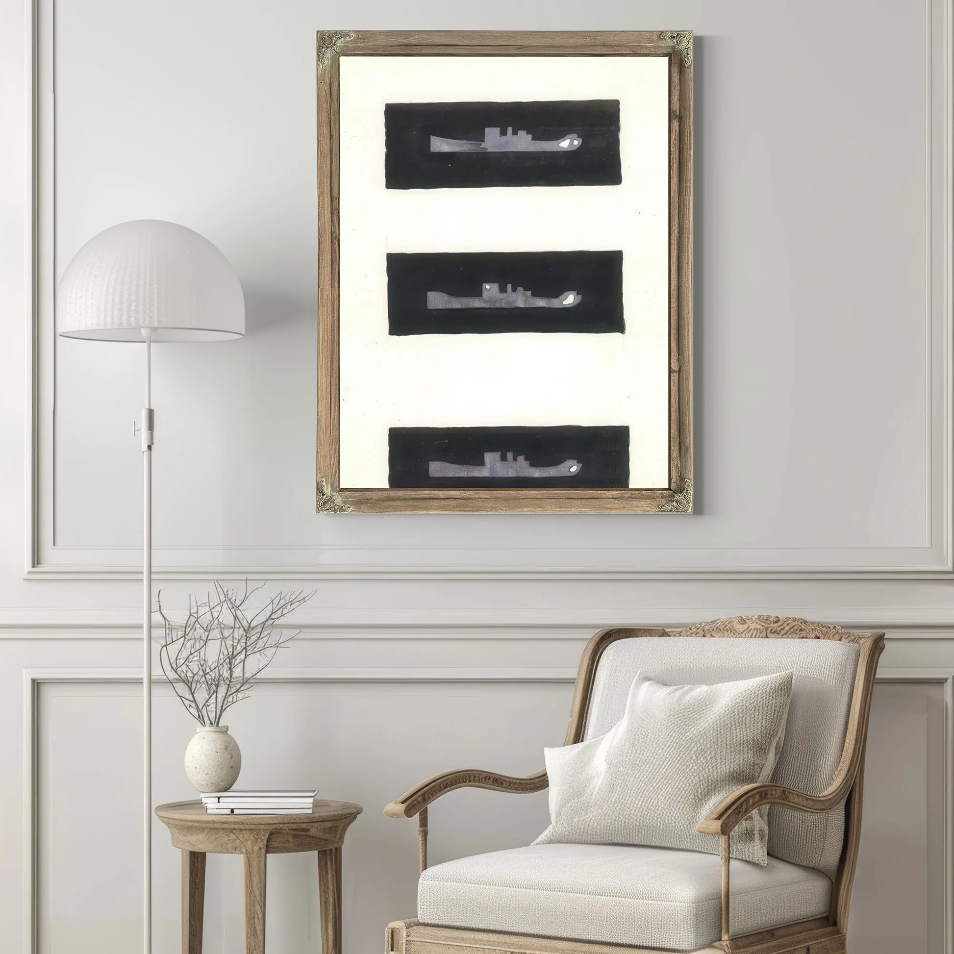 Study Of Four Ships On The Horizon By Abbott Handerson Thayer Fine Art Print