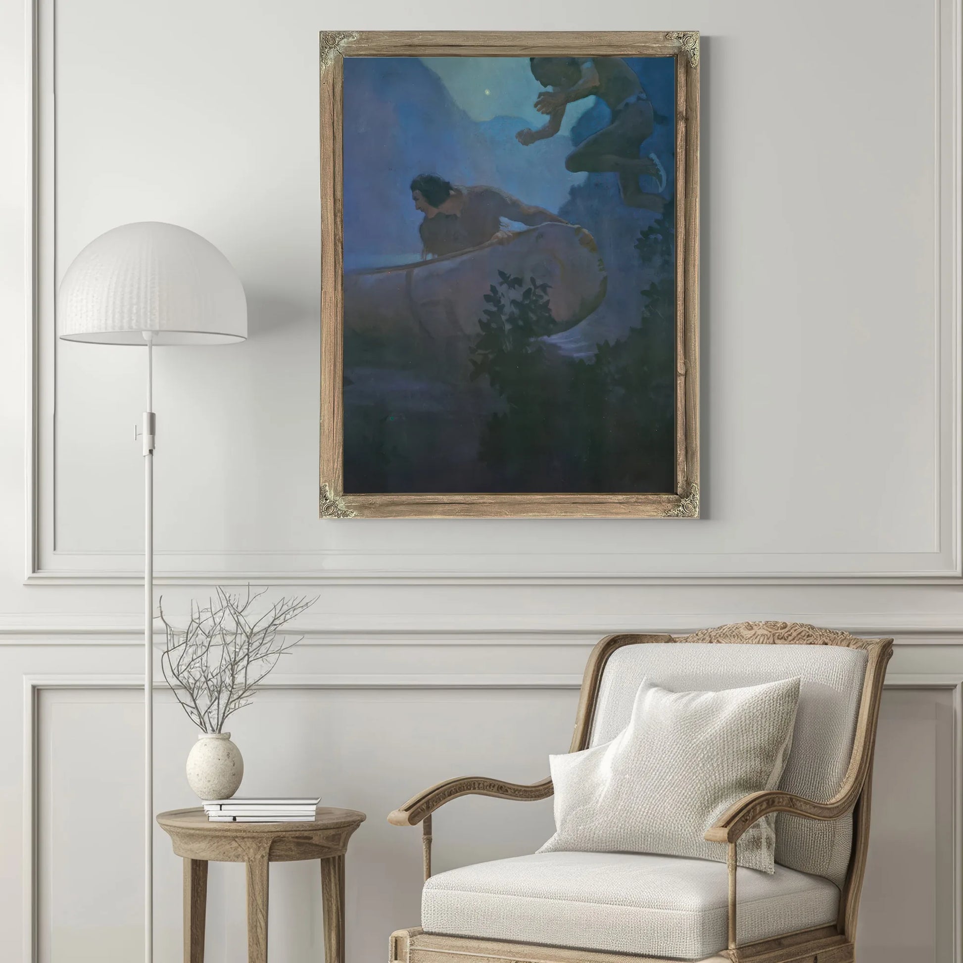 Deerslayer Threw All His Force Into A Desperate Effort By NC Wyeth Fine Art Print