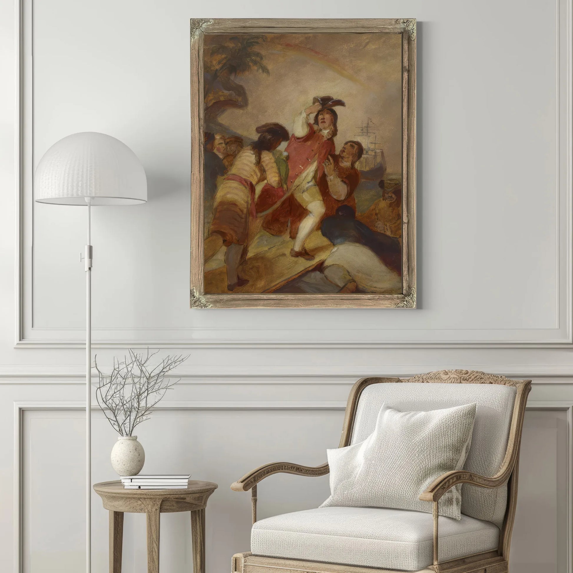 Robinson Crusoe And His Man Friday Leave The Island By Thomas Sully Fine Art Print