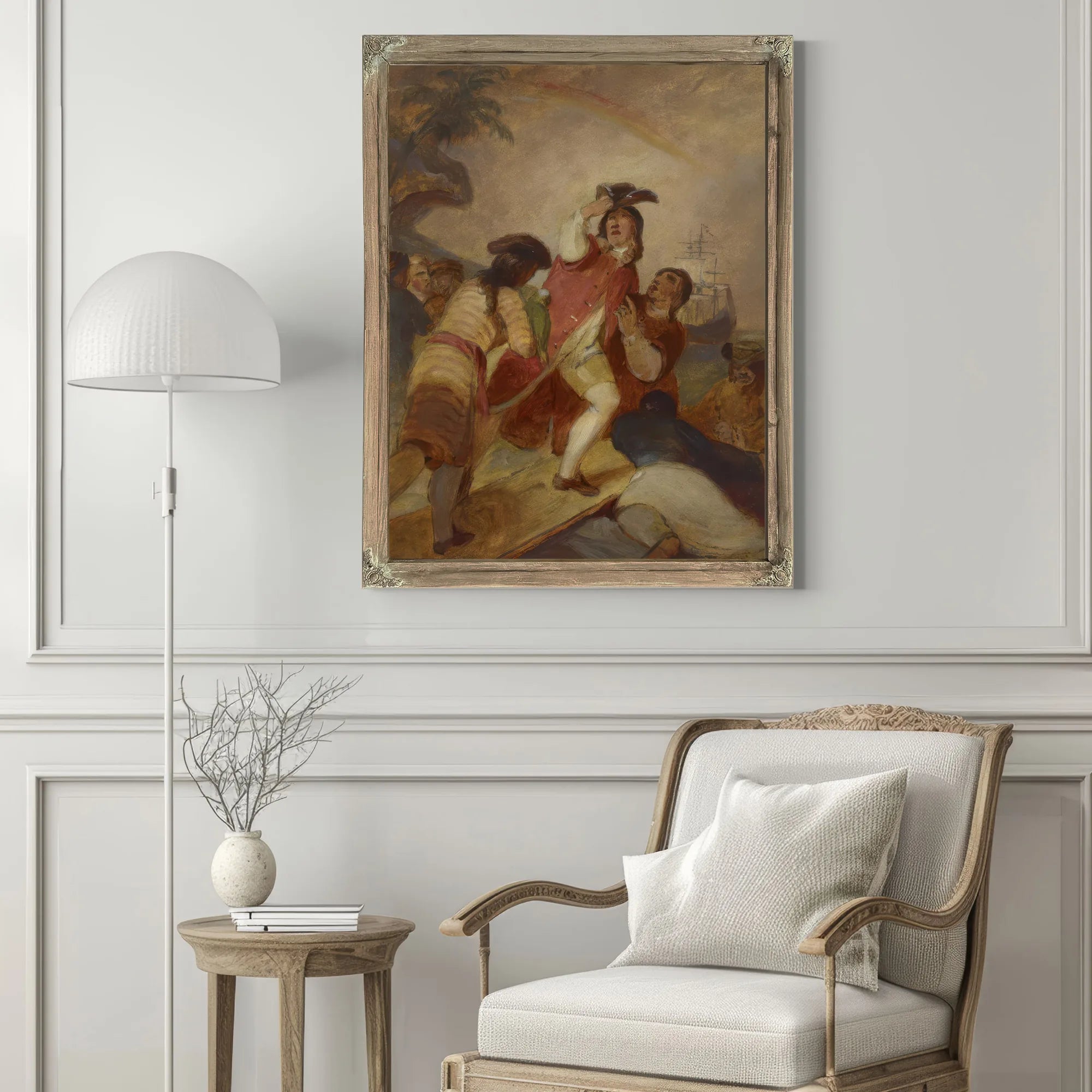 Robinson Crusoe And His Man Friday Leave The Island By Thomas Sully Fine Art Print