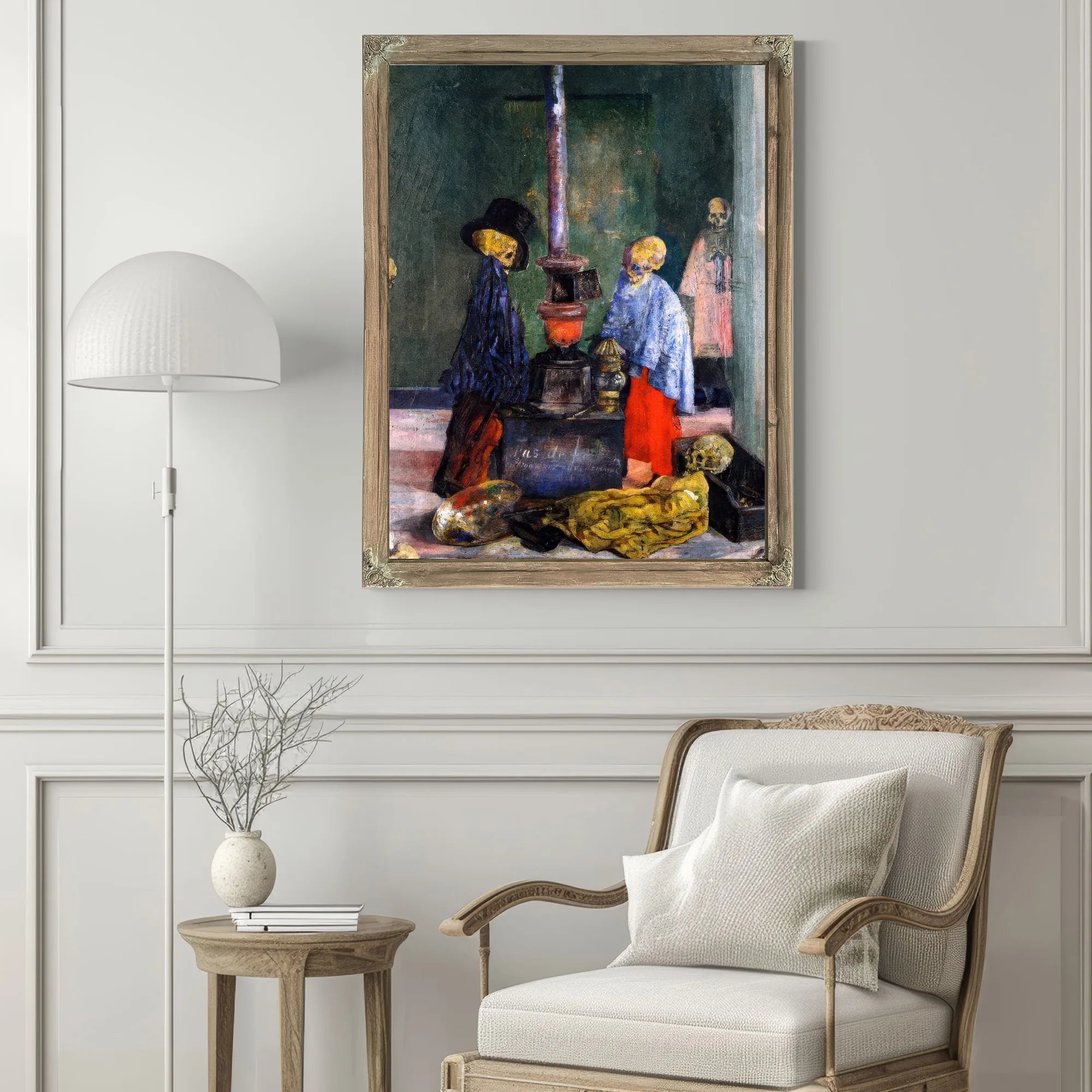 Skeletons Trying To Warm Themselves By James Ensor Fine Art Print