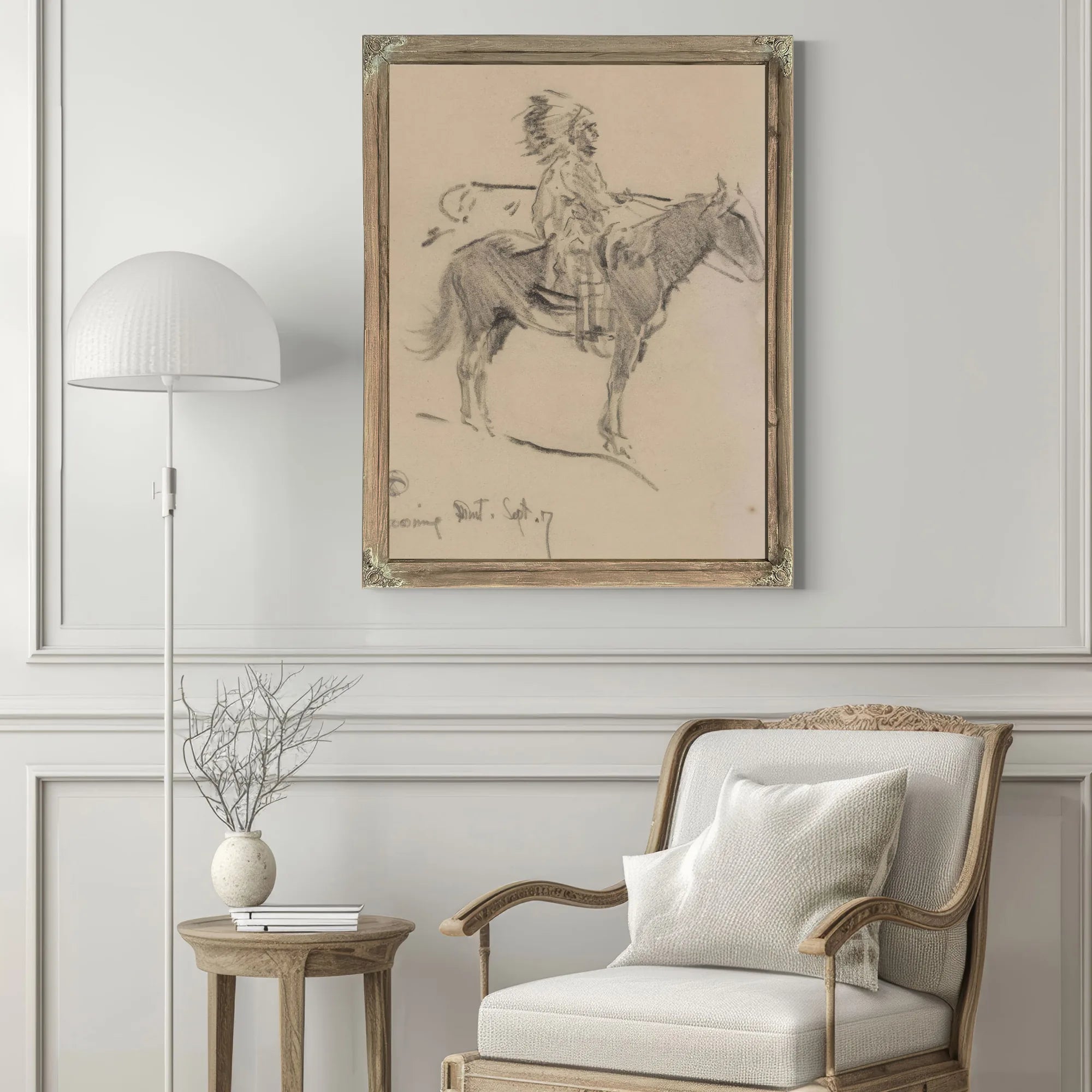 Indian On Horseback , By Maynard Dixon Fine Art Print