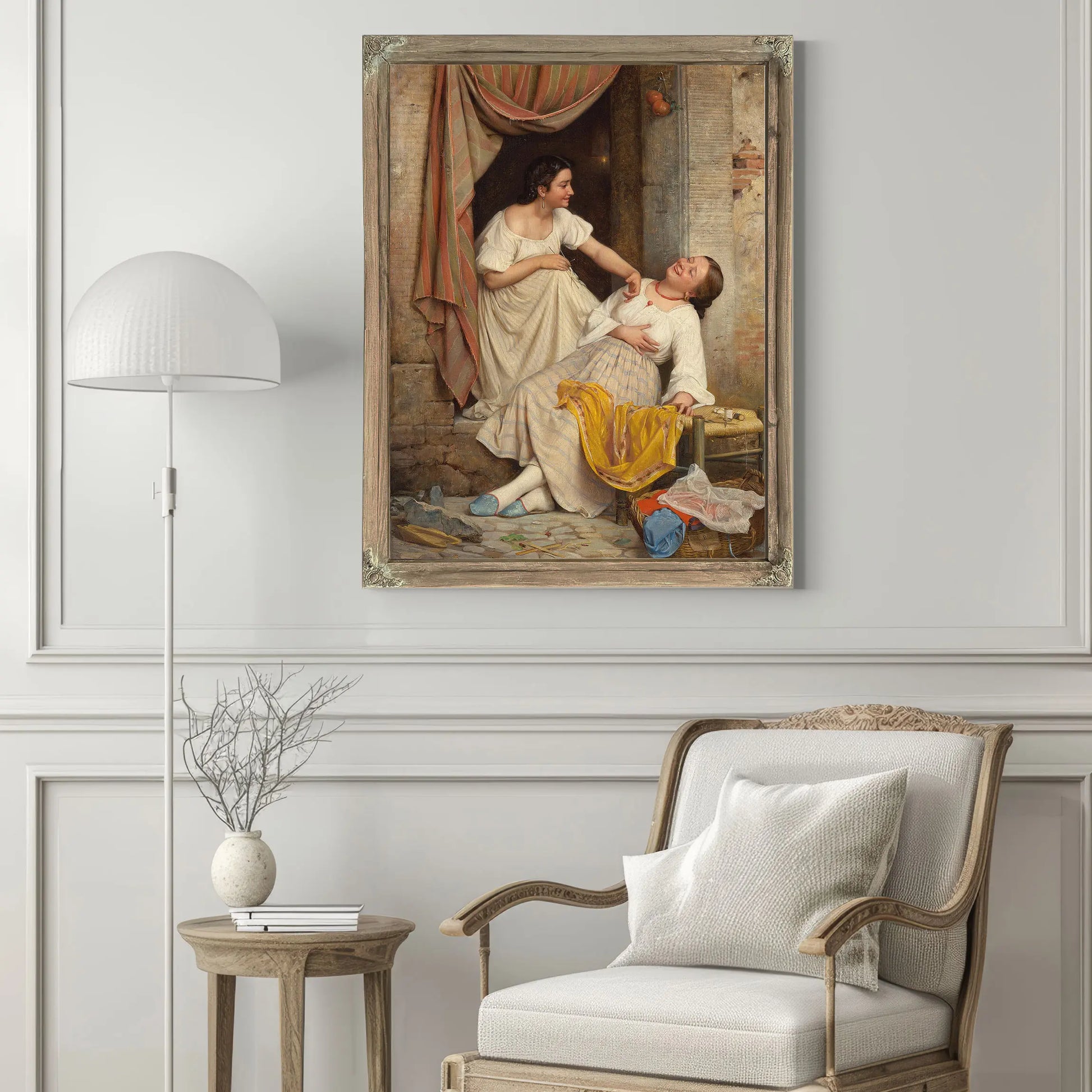 To Leende Piger Two Smiling Girls by Carl Bloch