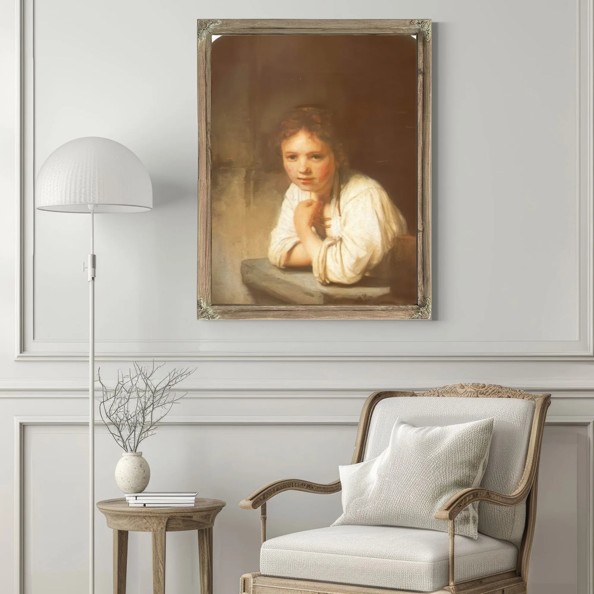 A Young Girl Leaning On A Window Sill 1645 By Rembrandt Fine Art Print