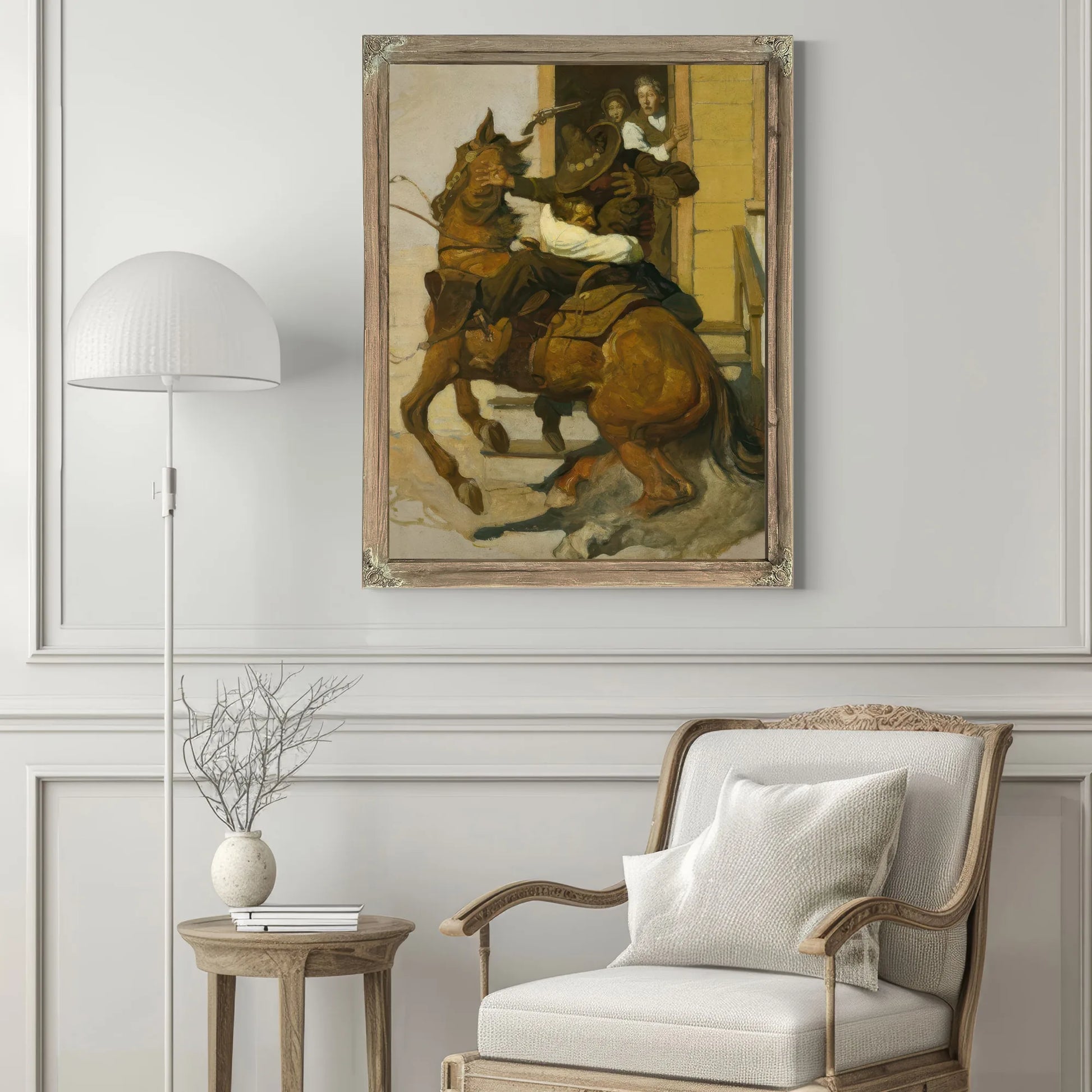 But Sir Henry Never Stopped. By NC Wyeth Fine Art Print