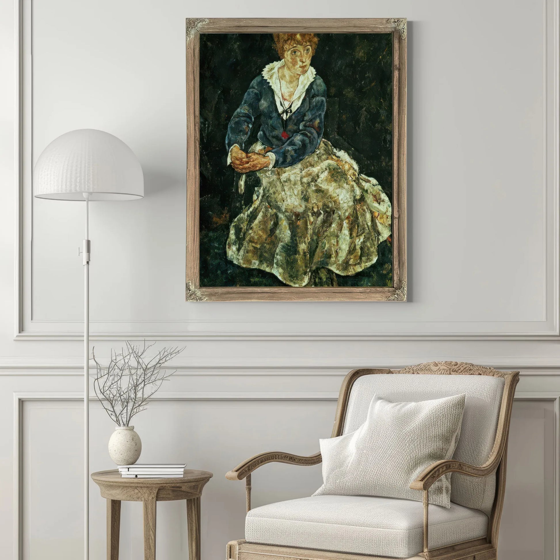 The Artist's Wife Seated By Egon Schiele Fine Art Print