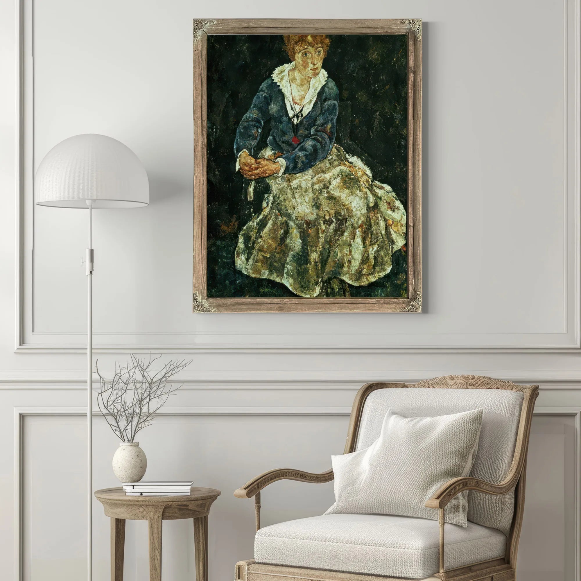 The Artist's Wife Seated By Egon Schiele Fine Art Print