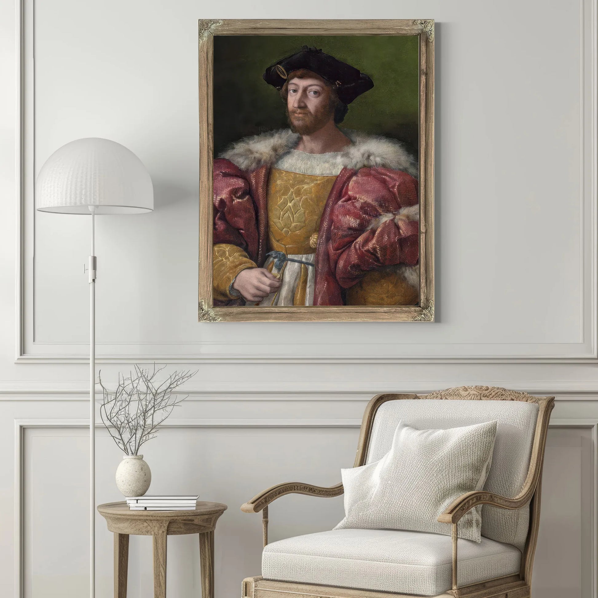 Portrait Of Lorenzo De Medici Duke Of Urbino Holding A Gold Box By Raphael Fine Art Print