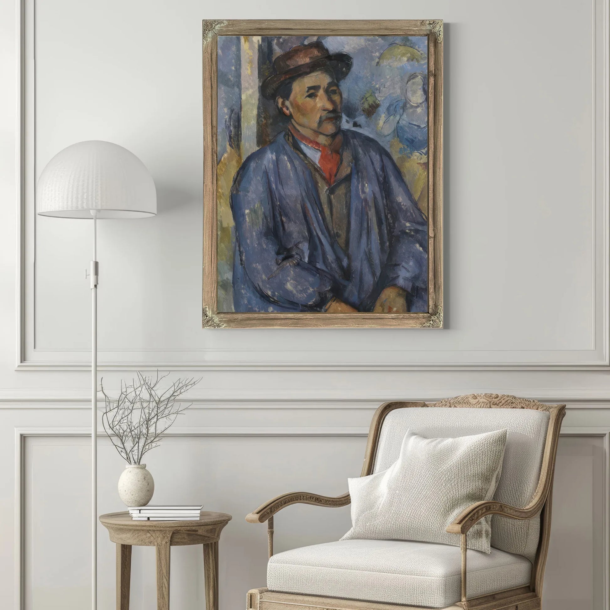 Man In A Blue Smock By Paul Cezanne Fine Art Print