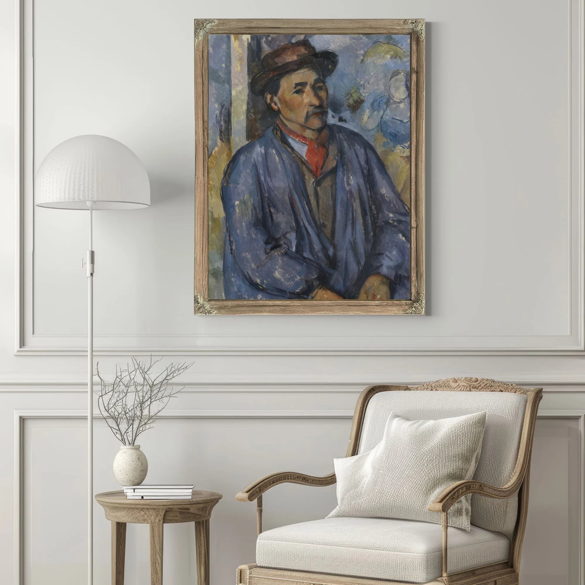 Man In A Blue Smock By Paul Cezanne Fine Art Print
