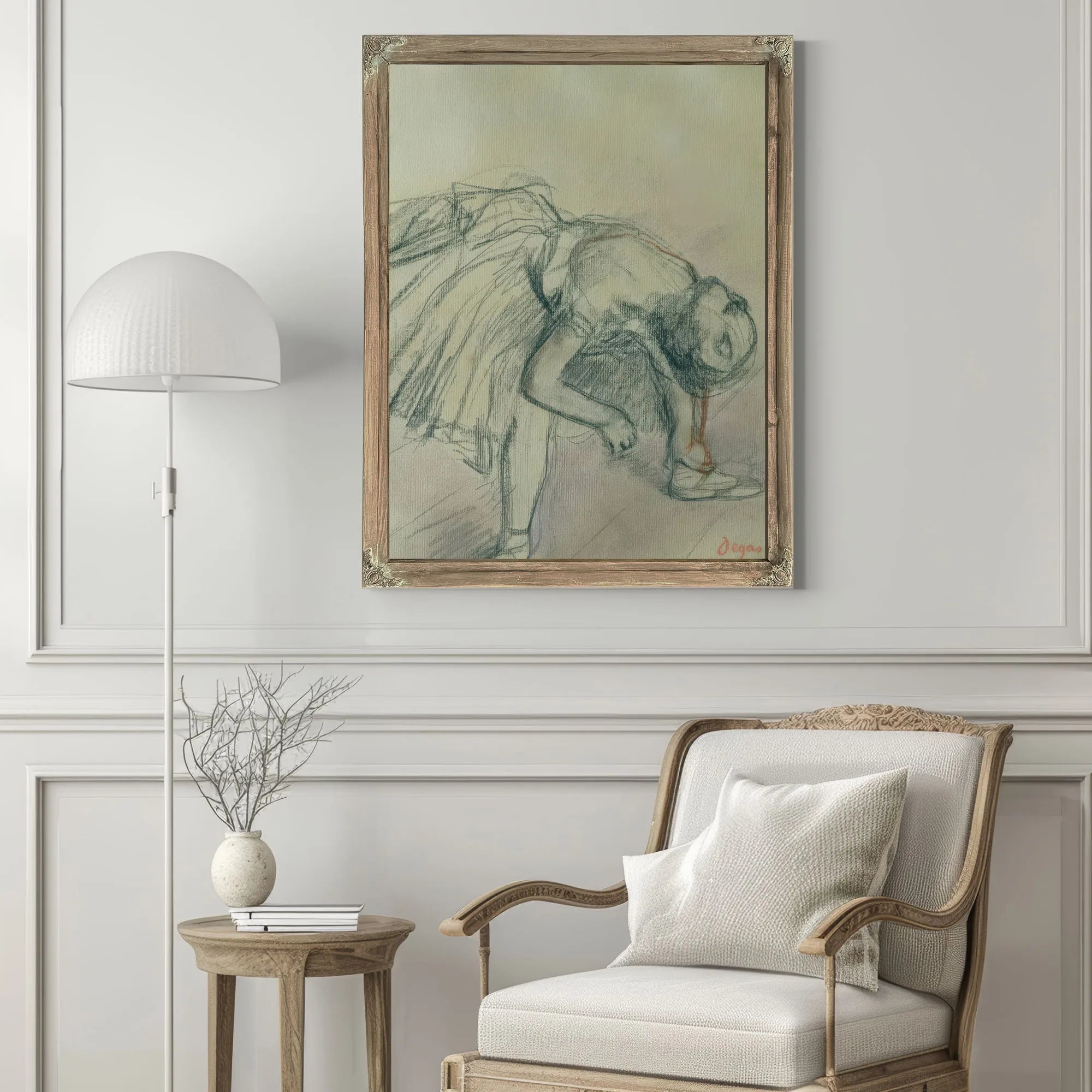 Dancer Fixing Her Slipper By Edgar Degas Fine Art Print