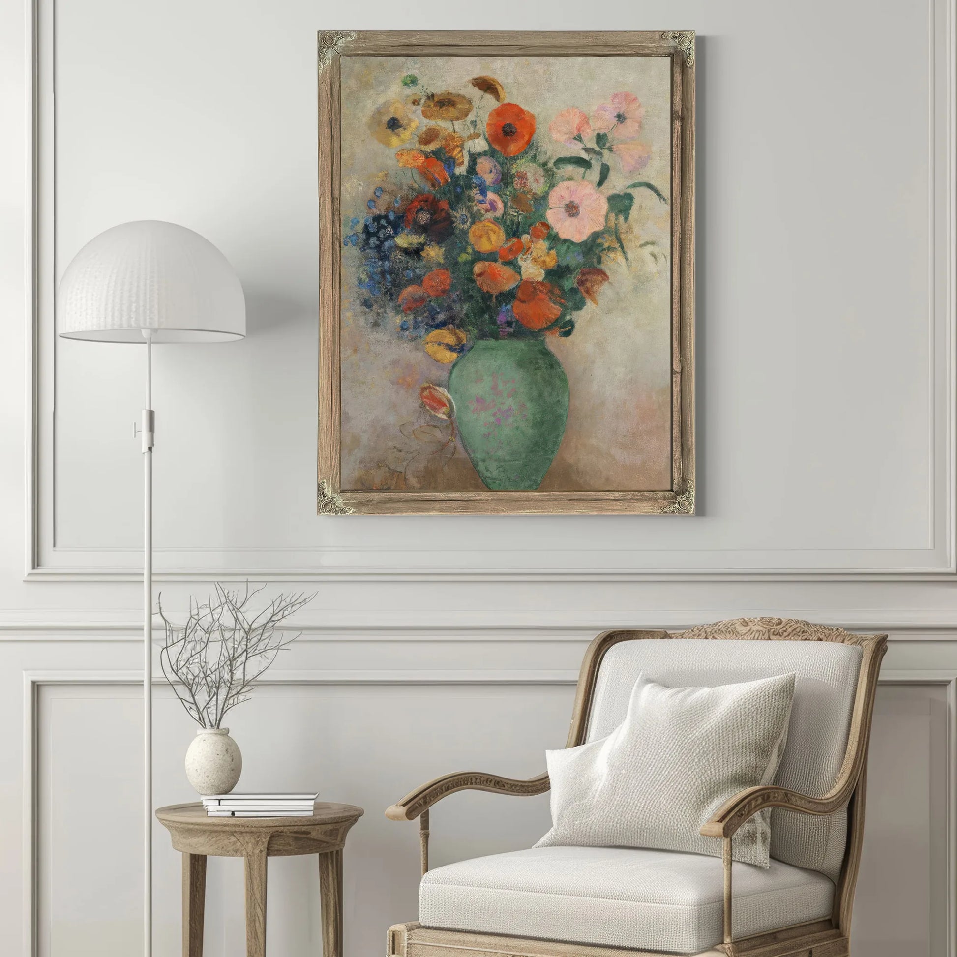 Bouquet Of Flowers In A Green Vase By Odilon Redon Fine Art Print