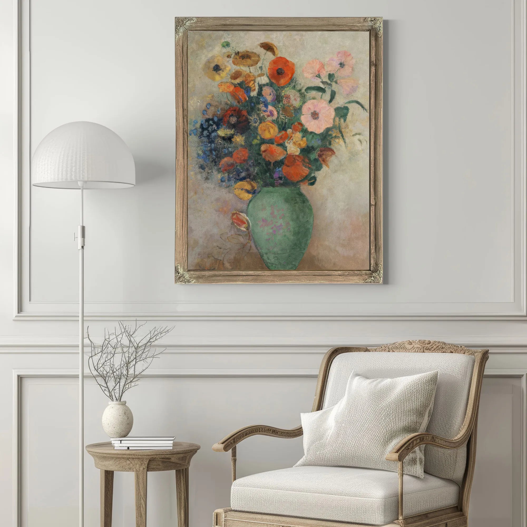 Bouquet Of Flowers In A Green Vase By Odilon Redon Fine Art Print