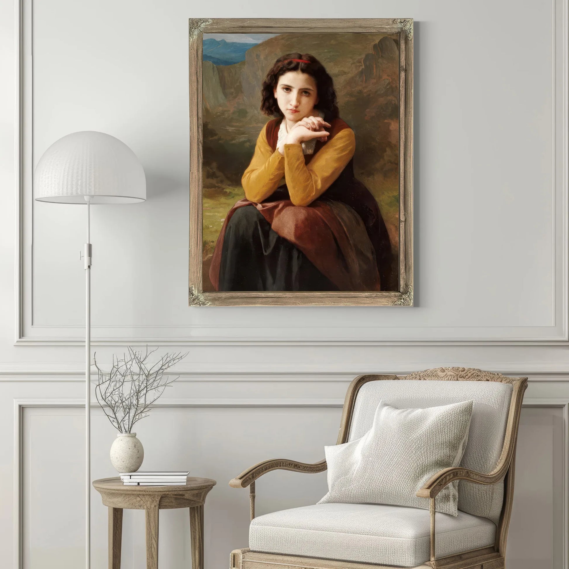 Reflective Beauty. Mignon Pensive By William Adolphe Bouguereau Fine Art Print