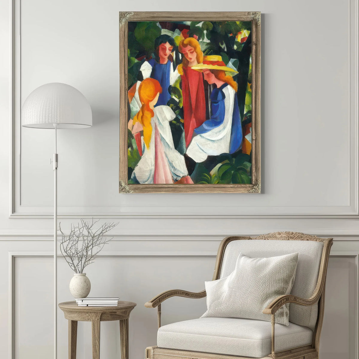 Four Young Girls By August Macke Fine Art Print