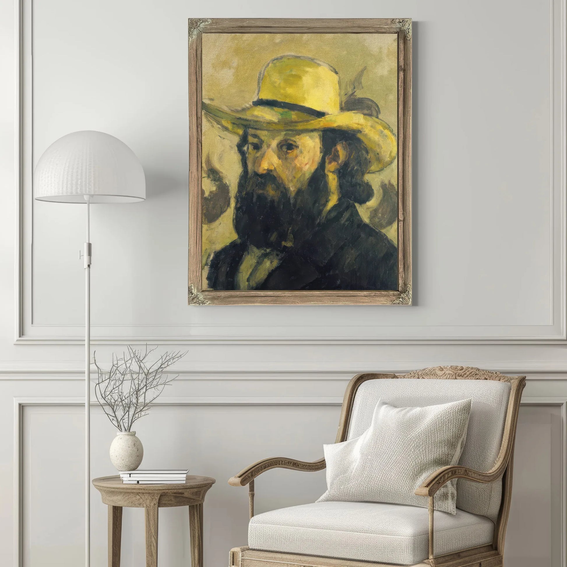 Self Portrait In A Straw Hat By Paul Cezanne Fine Art Print