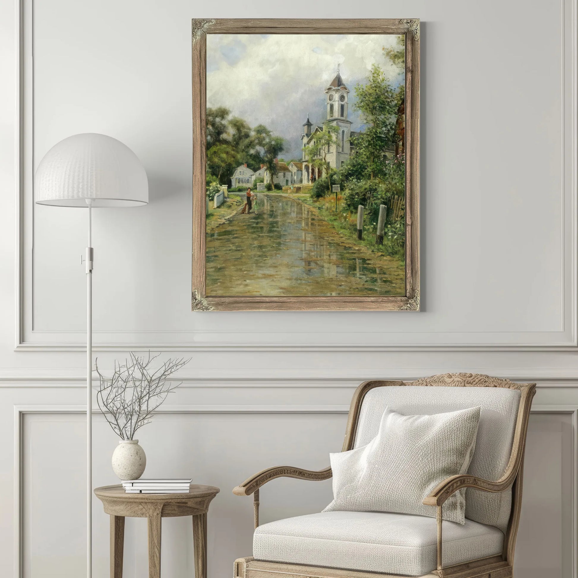 View Of Old Mystic, Connecticut By Louis Aston Knight Fine Art Print