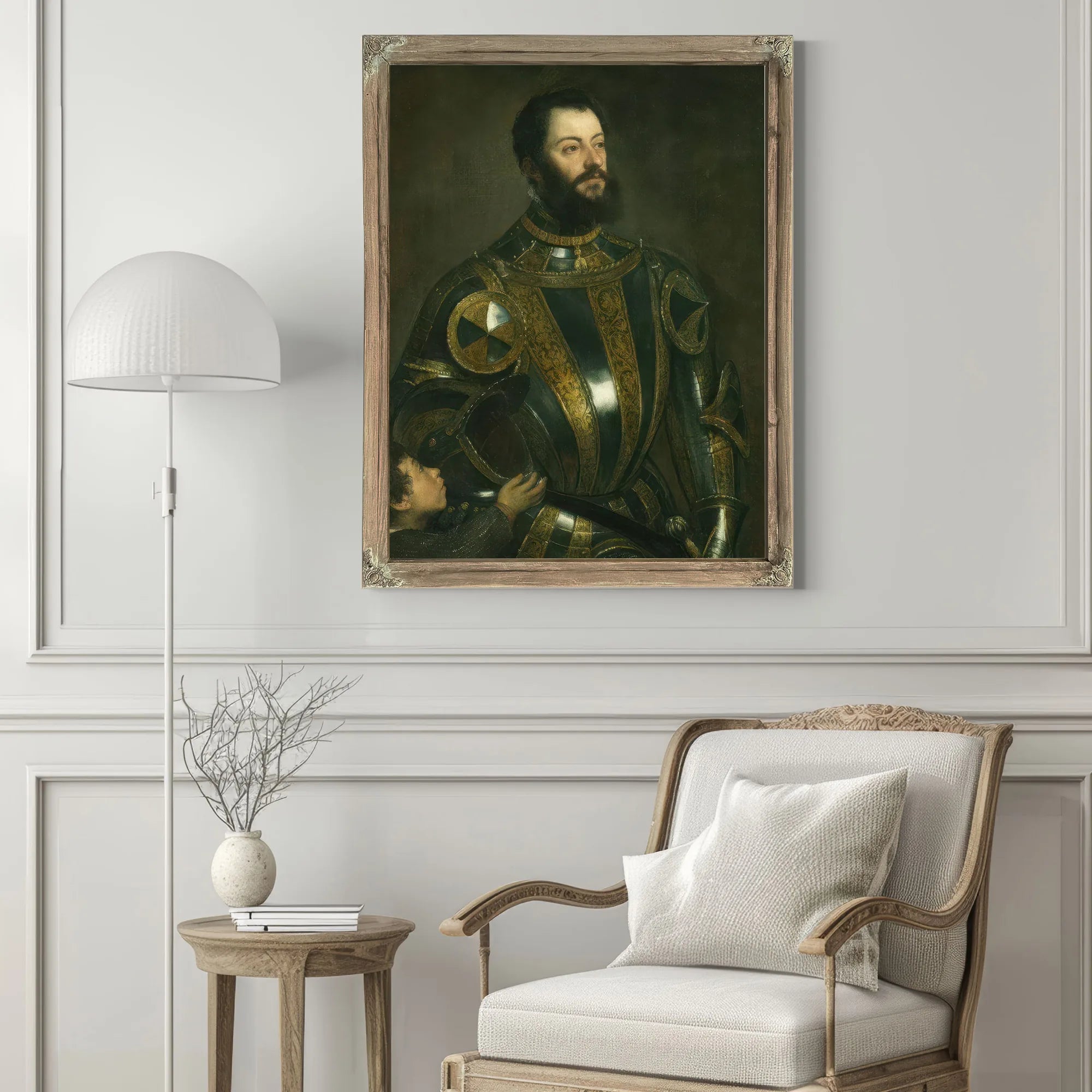 Portrait Of Alfonso D'avalos Marchese Del Vasto In Armor With A Page By Titian Fine Art Print
