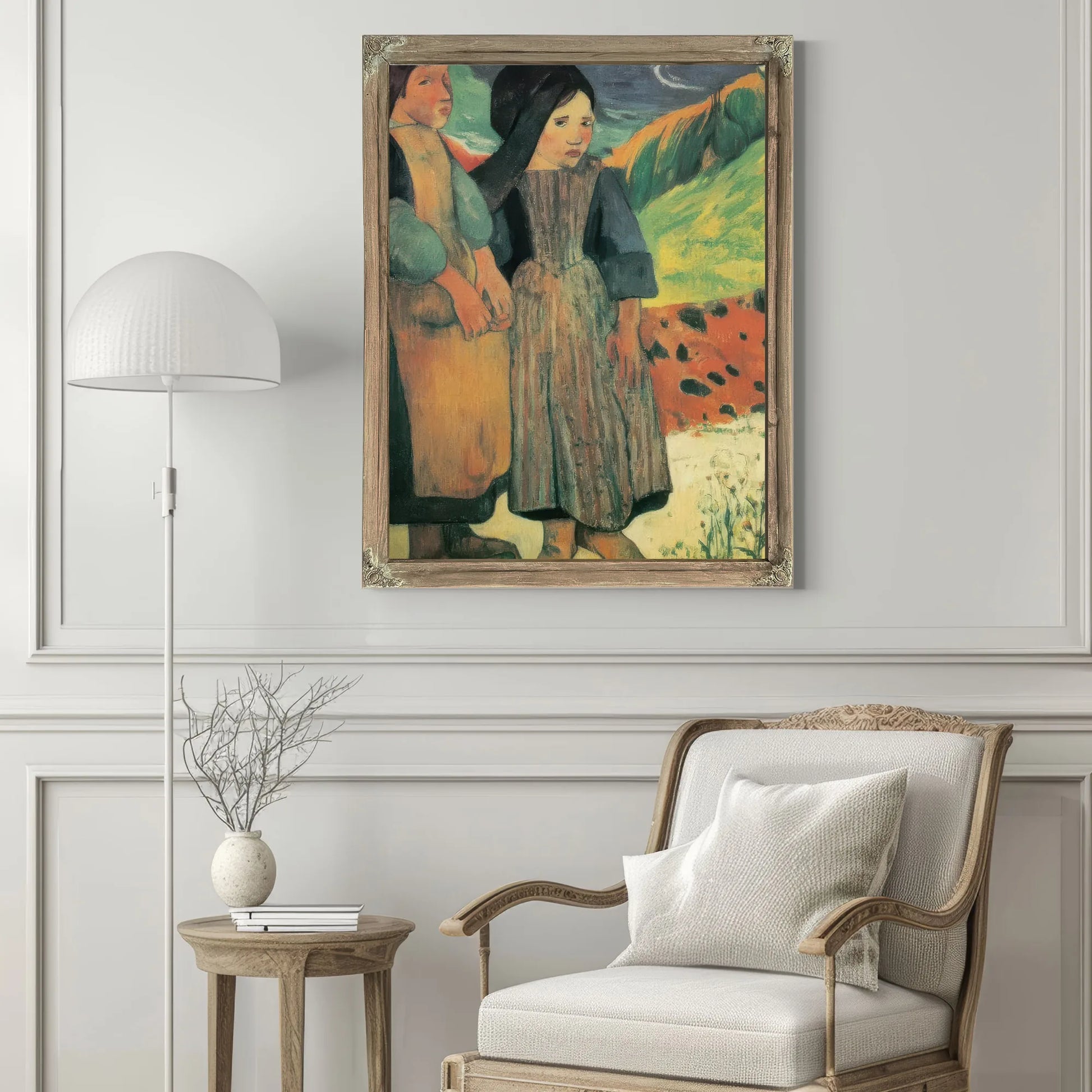 Breton Children On The Seaside By Paul Gauguin Fine Art Print