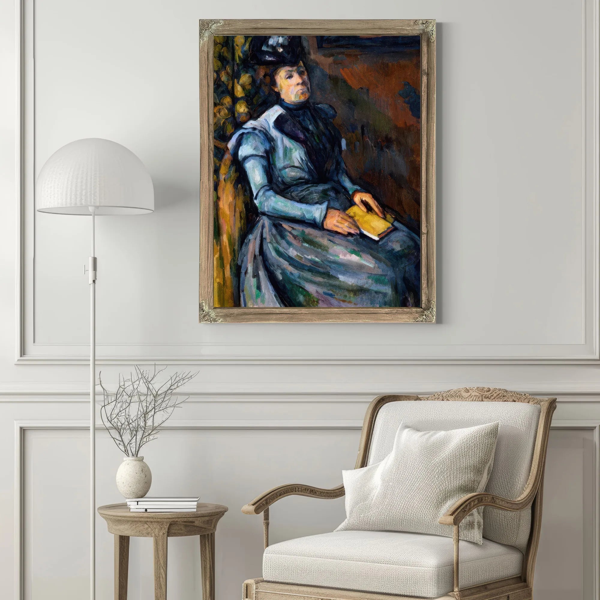 Seated Woman In Blue By Paul Cezanne Fine Art Print