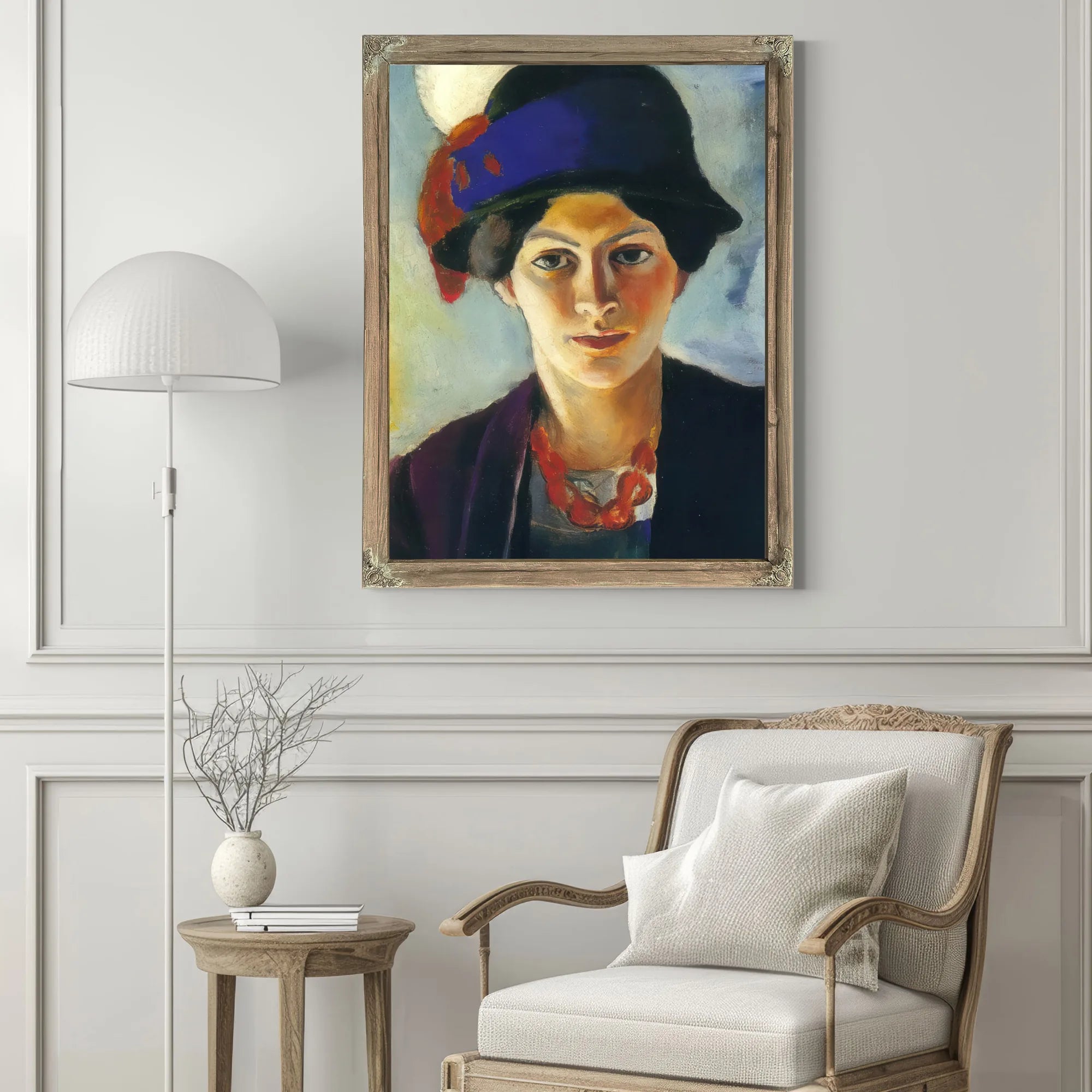 Portrait Of The Painters Wife With Hat By August Macke Fine Art Print
