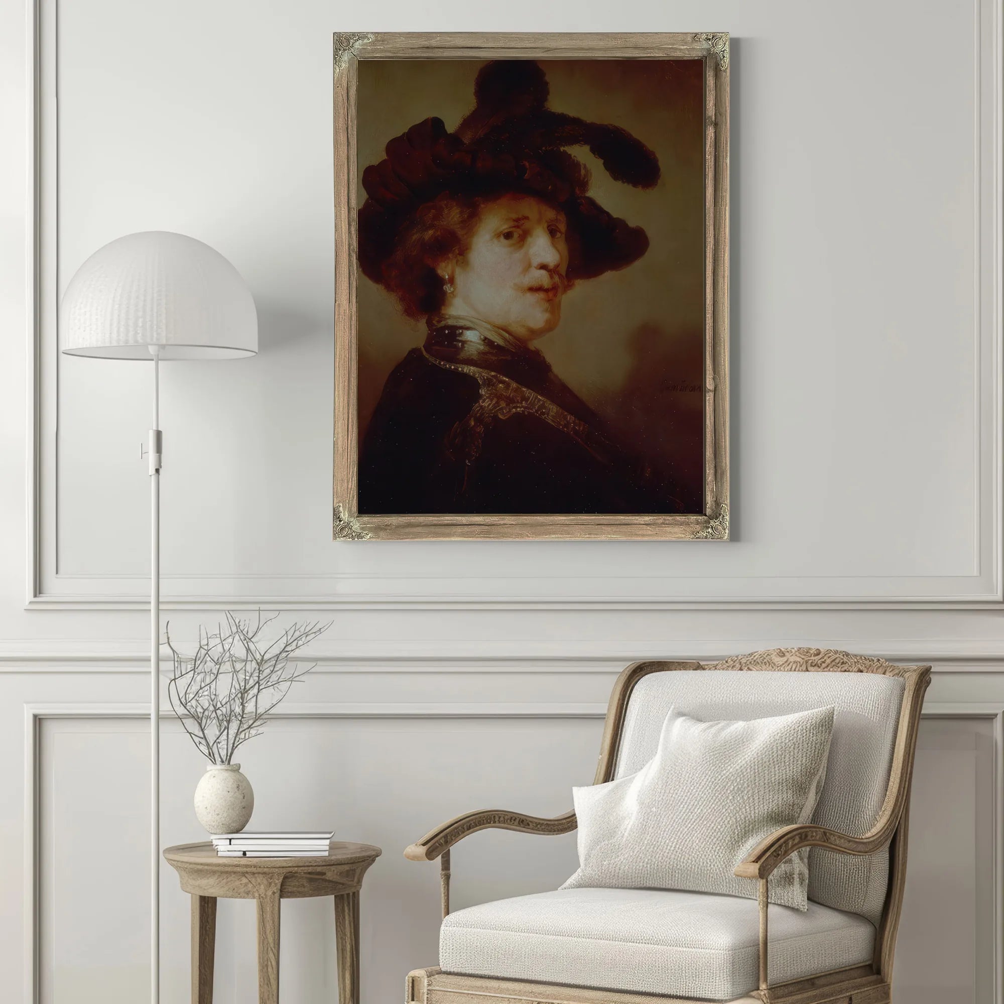 Self Portrait In Fancy Dress By Rembrandt Fine Art Print