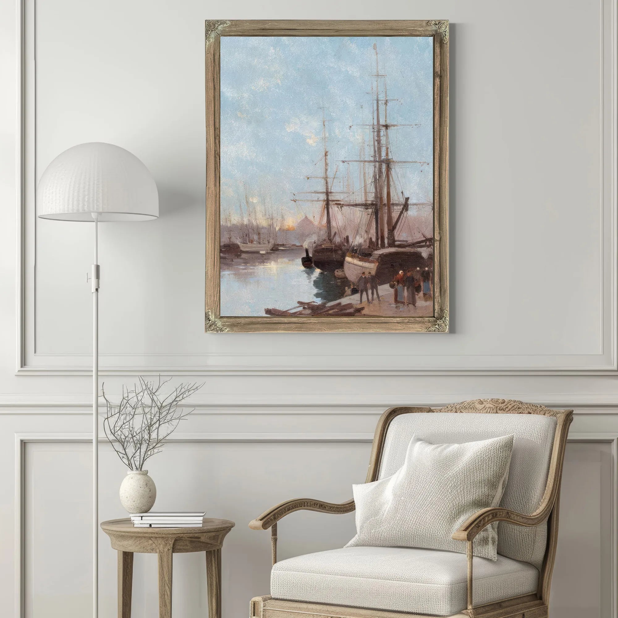 Harbor Scene By Eugene Galien Laloue Fine Art Print