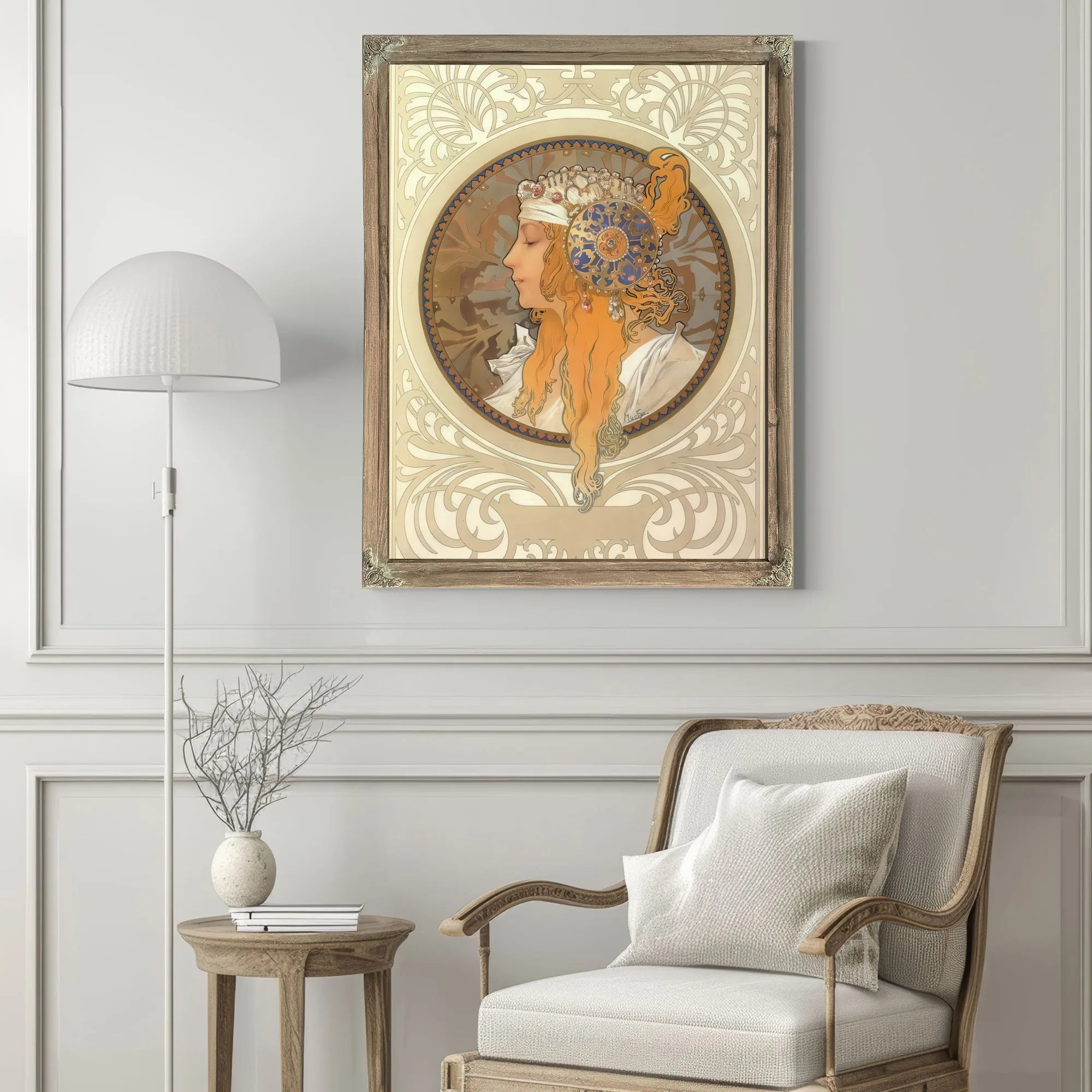 The Byzantine Heads Blonde By Alphonse Mucha Fine Art Print