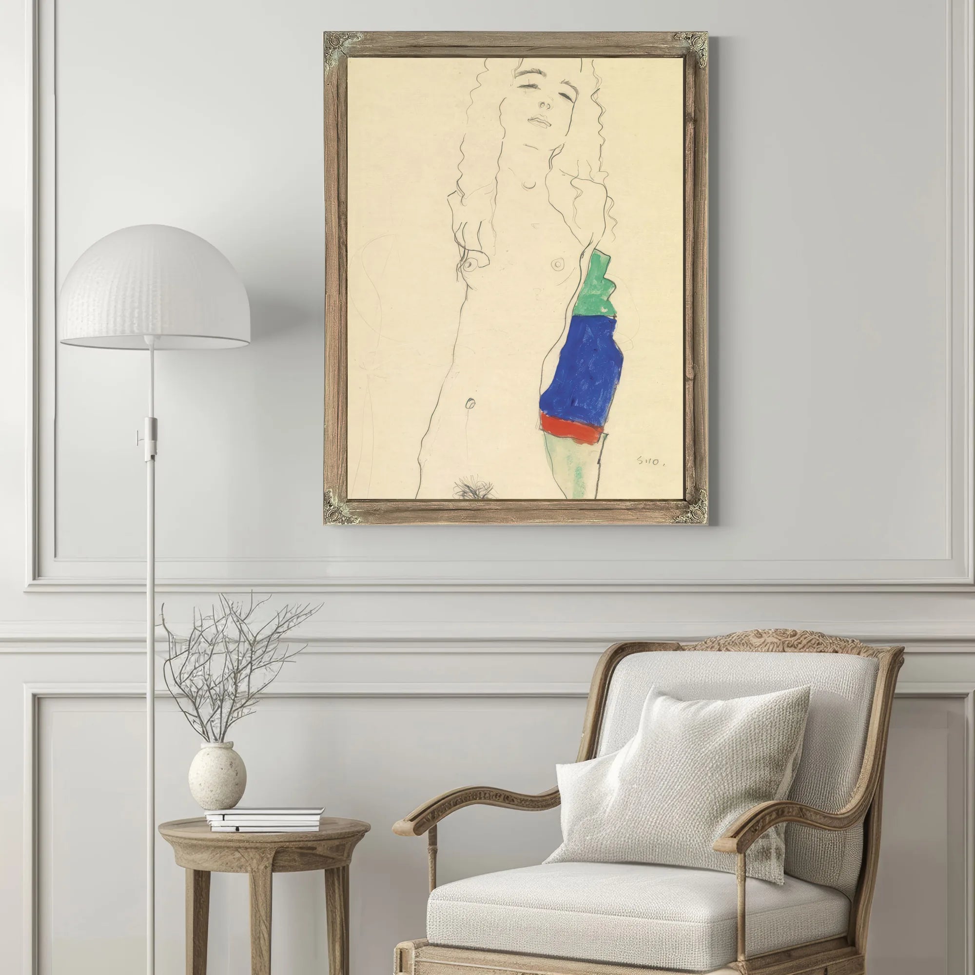 Standing Female Nude By Egon Schiele Fine Art Print