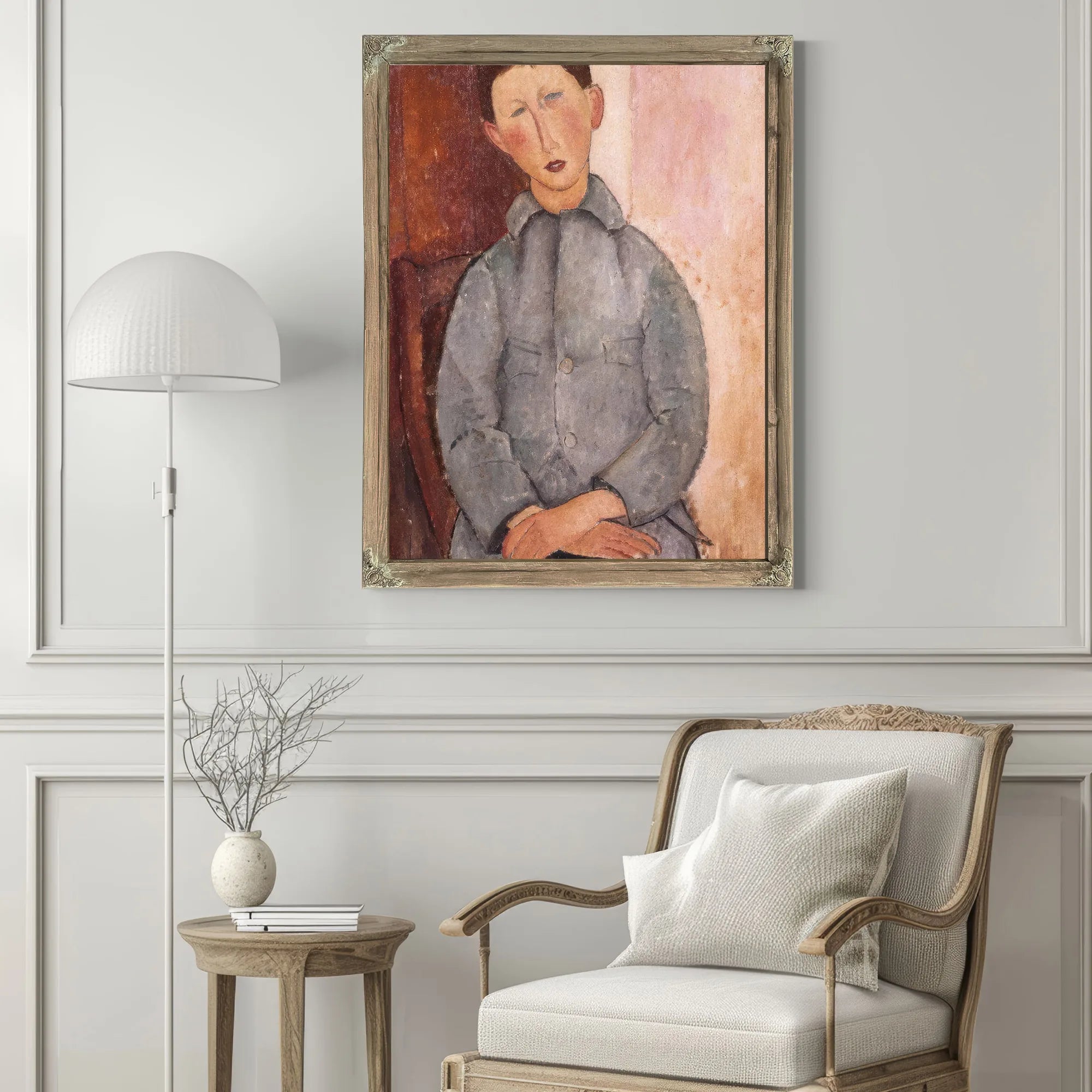 Boy In A Blue Shirt By Amedeo Modigliani Fine Art Print