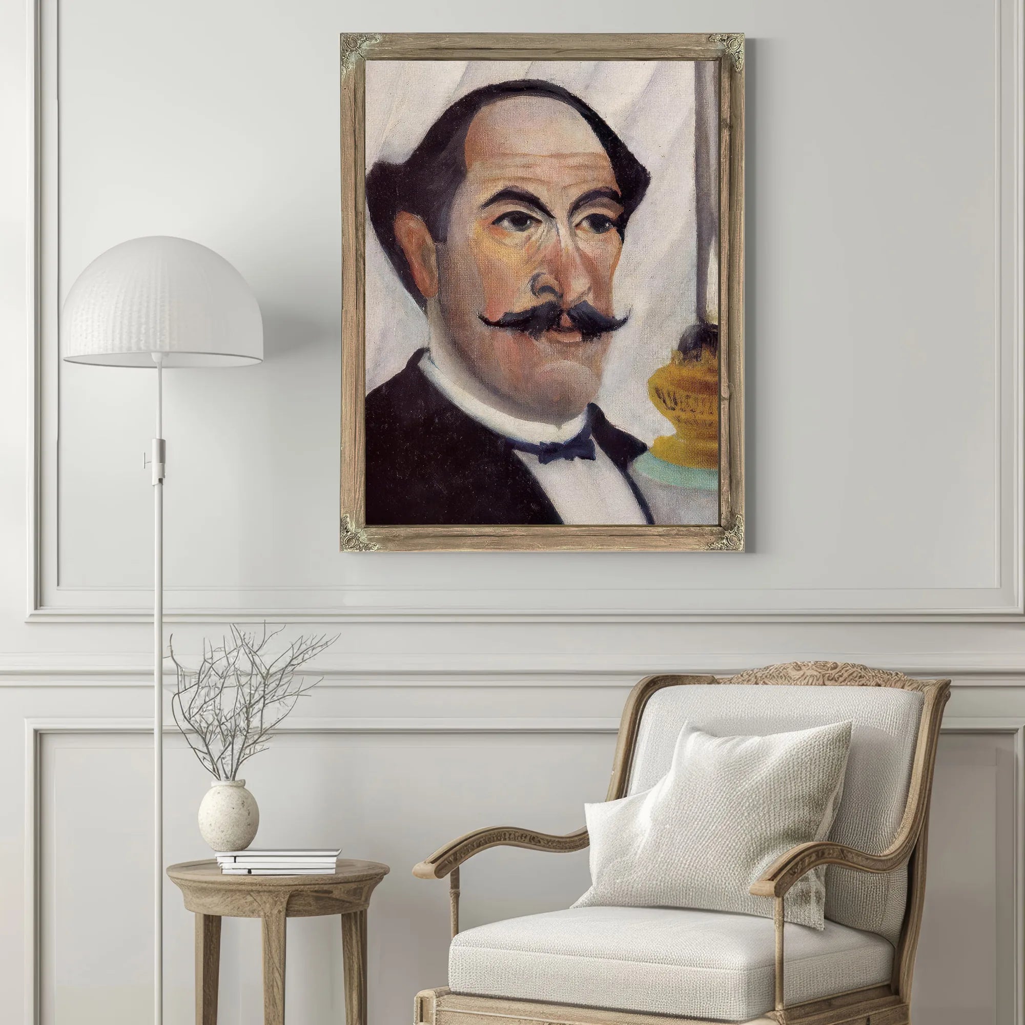 Self Portrait Of The Artist With A Lamp By Henri Rousseau Fine Art Print