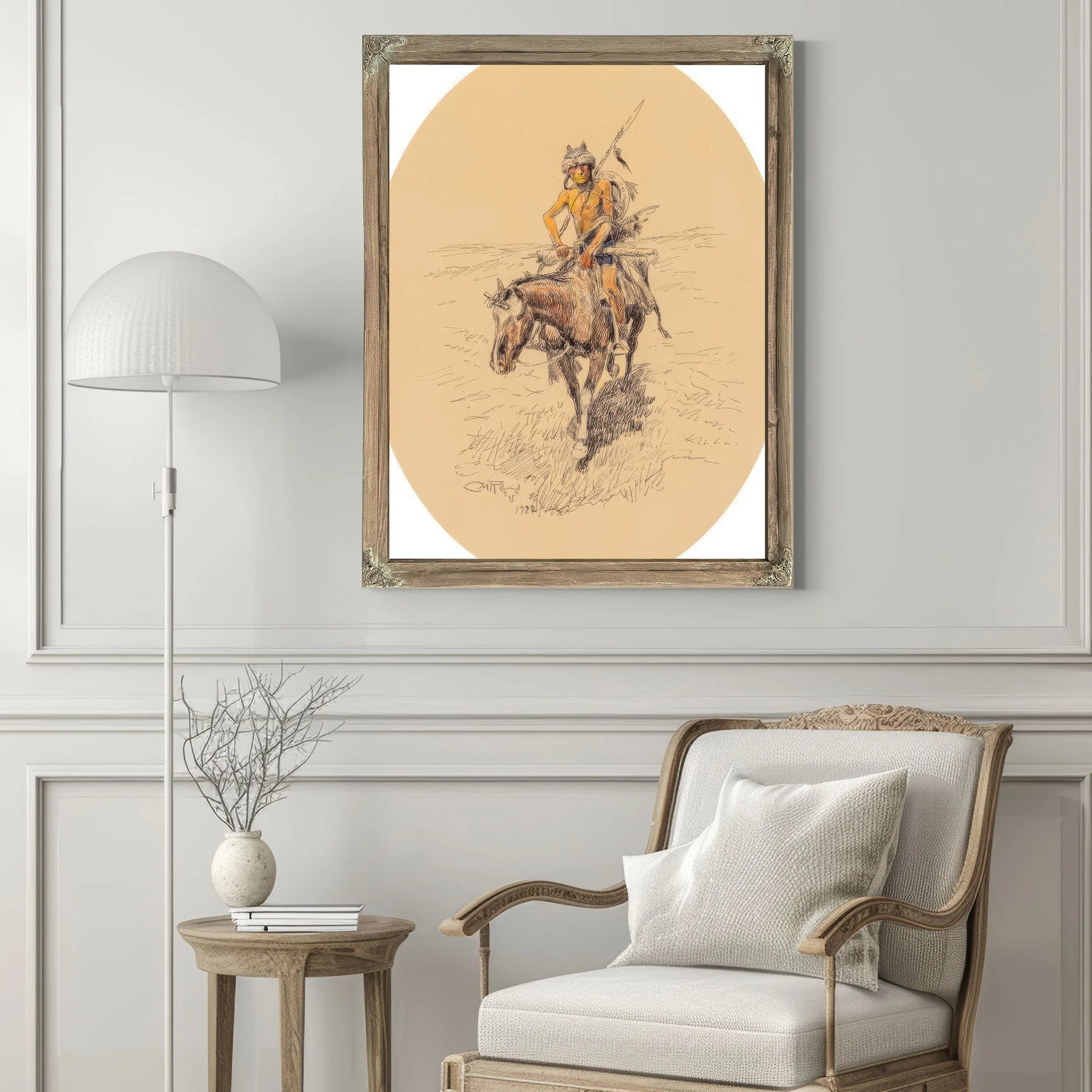 Assiniboine Warrior 1922 By Charles Marion Russell Fine Art Print