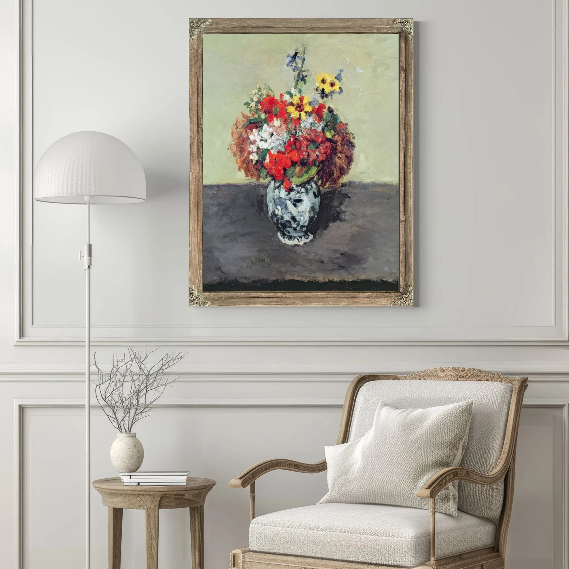 Flowers In A Delft Vase By Paul Cezanne Fine Art Print