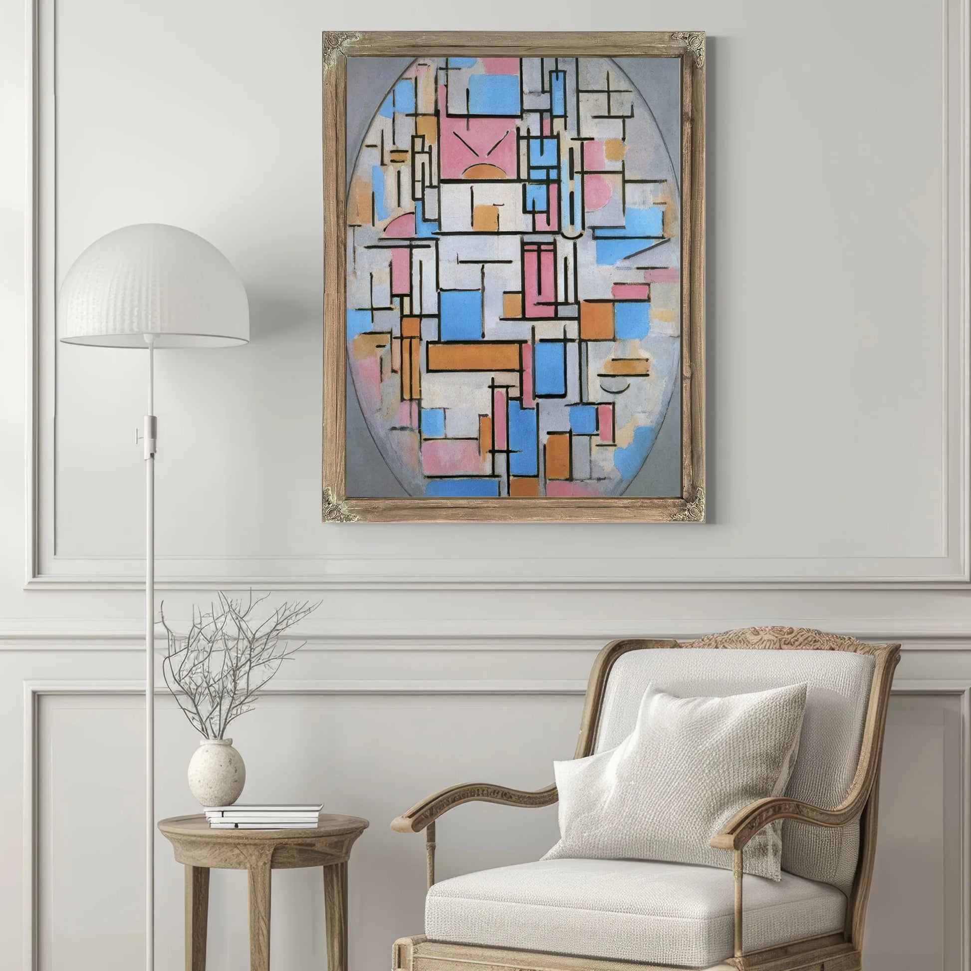Oval Composition With Light Colors 1913 1914 Oil On Canvas 1076X788Mm The Museum Of Modern Art New York By Piet Mondrian Fine Art Print