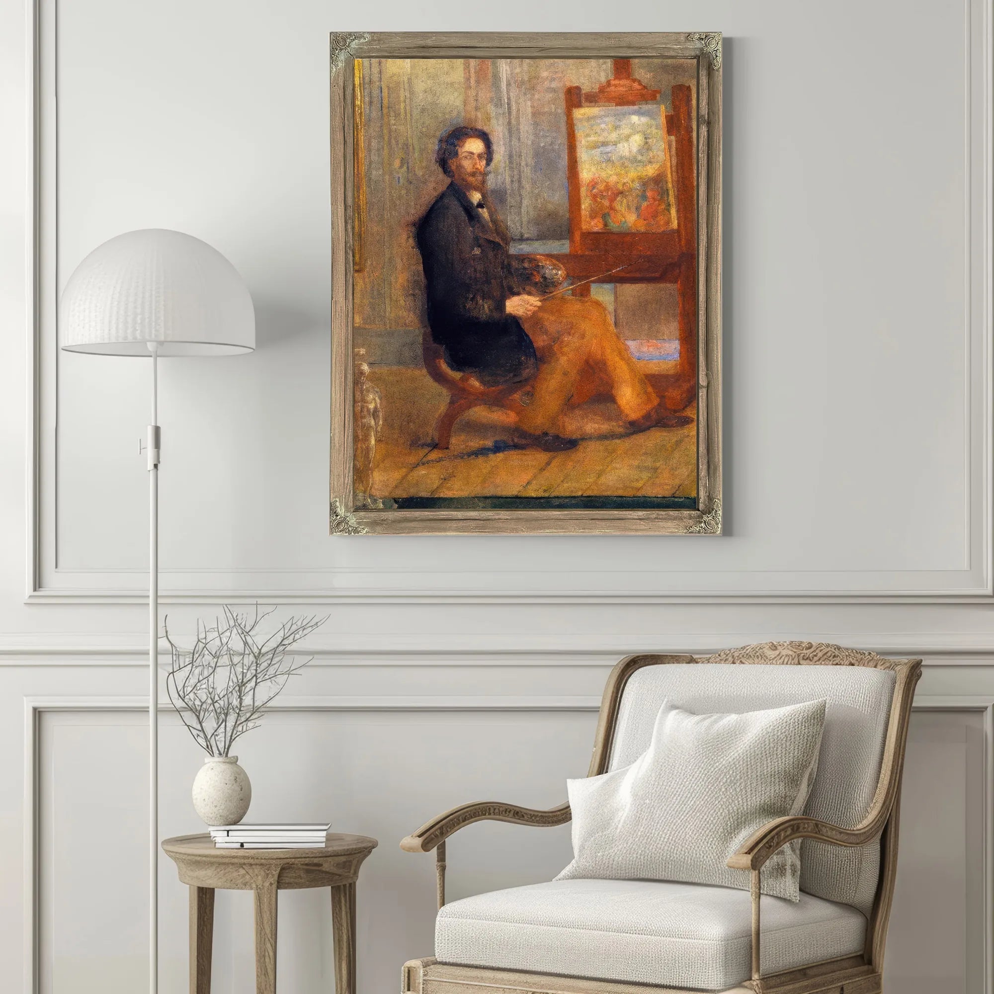 Self Portrait At The Easel By James Ensor Fine Art Print